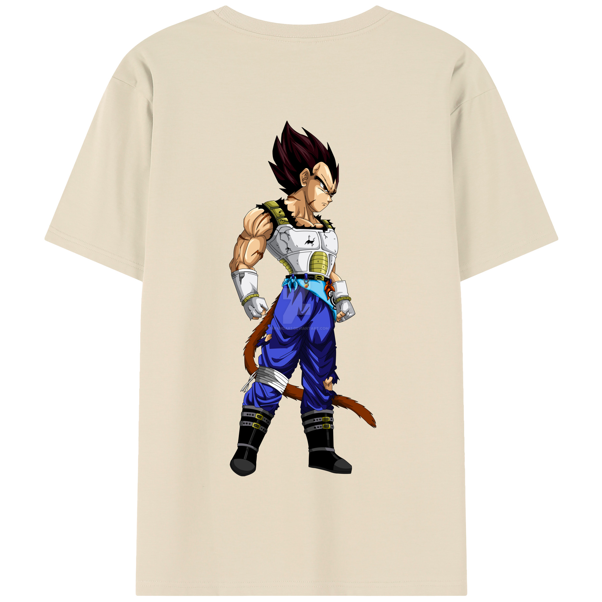 （画像用） ドラゴンボール ベジータ四世（Bejīta Yonsei）DRAGON BALL Vegeta IV 綿100％半袖Tシャツ（背面プリント）