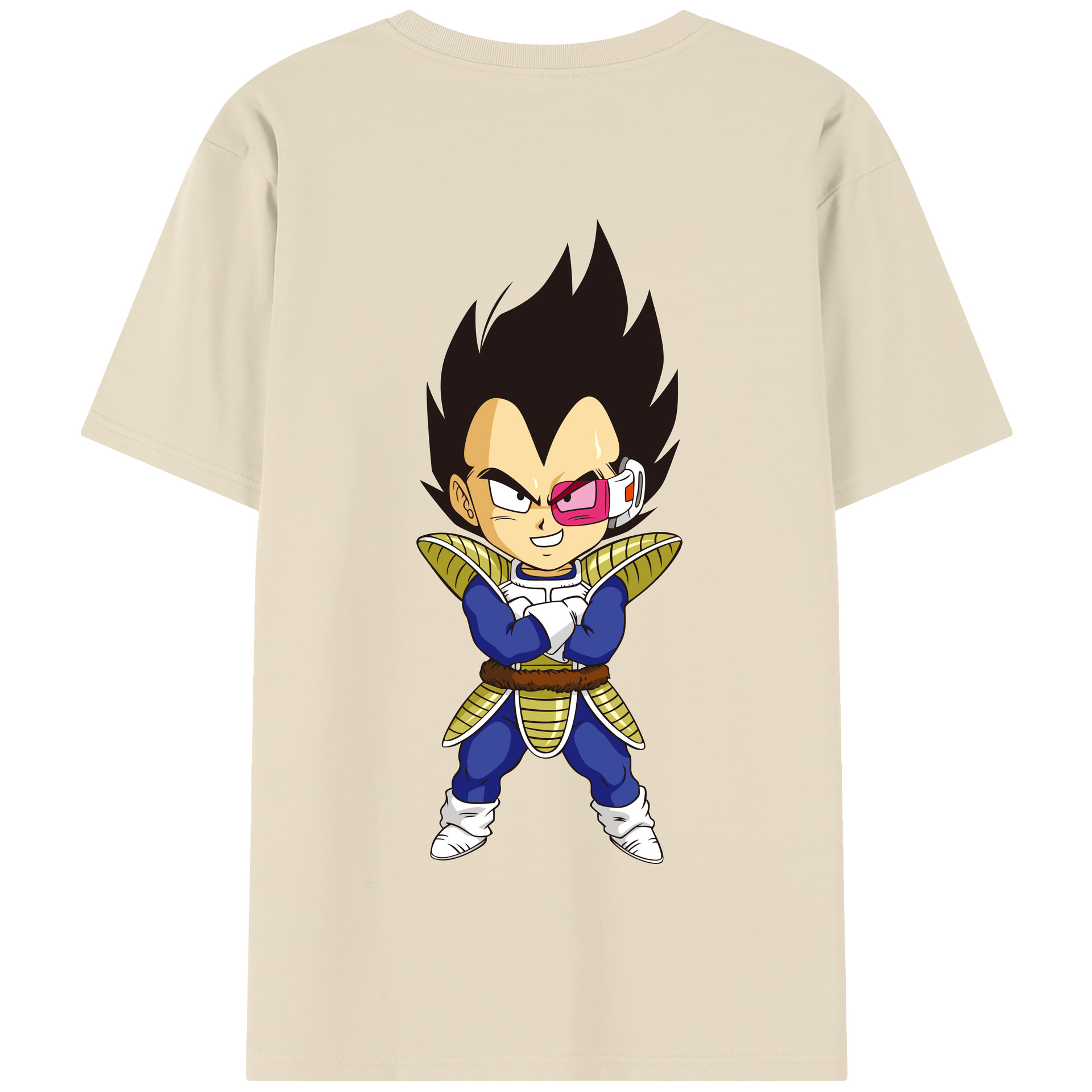（画像用） ドラゴンボール ベジータ四世（Bejīta Yonsei）DRAGON BALL Vegeta IV 綿100％半袖Tシャツ（背面プリント）