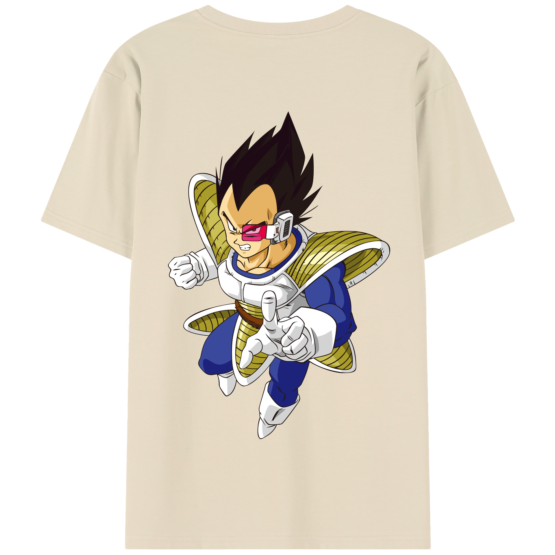 （画像用） ドラゴンボール ベジータ四世（Bejīta Yonsei）DRAGON BALL Vegeta IV 綿100％半袖Tシャツ（背面プリント）