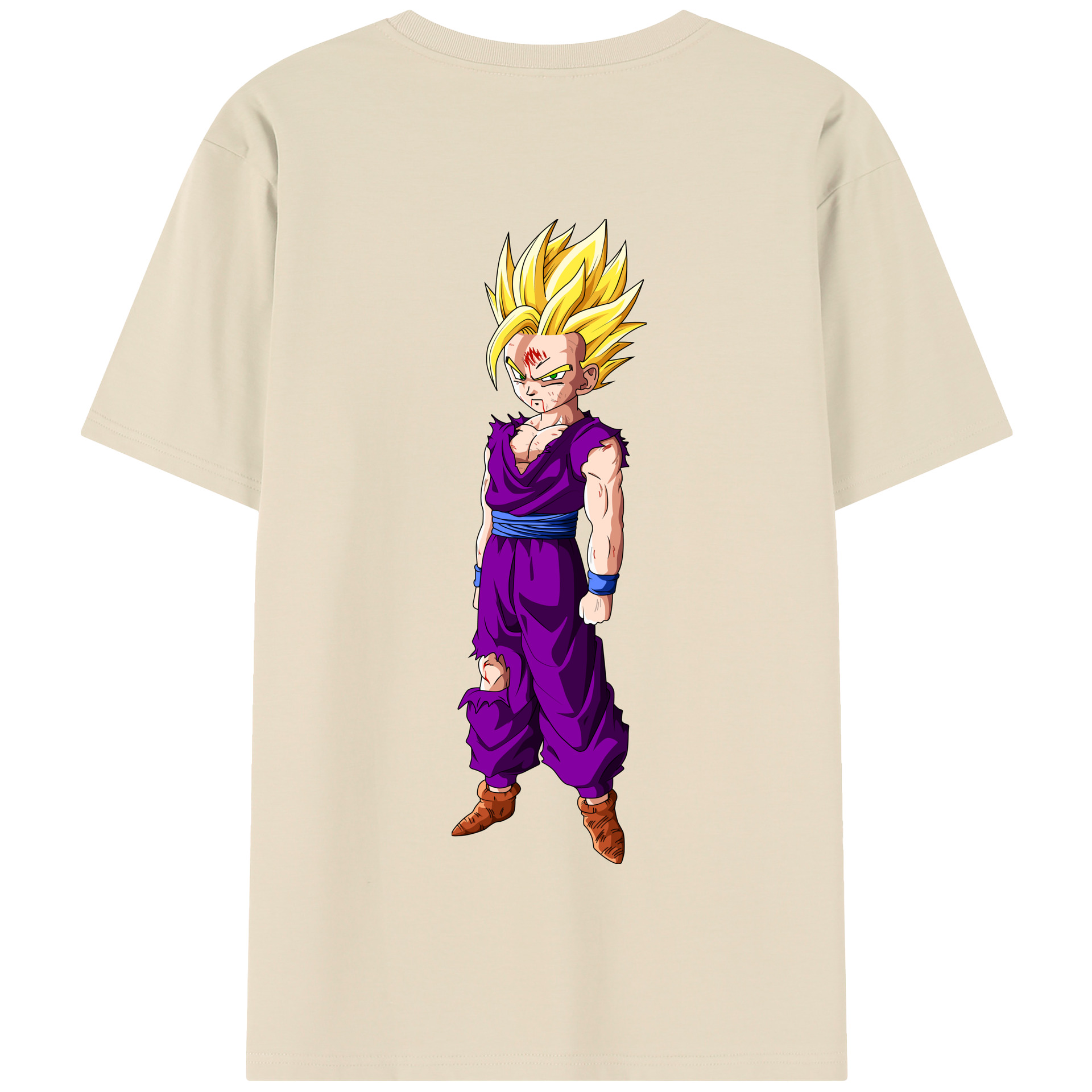 （画像用） ドラゴンボール 孫 悟飯（そんごはん）DRAGON BALL Son Gohan 綿100％半袖Tシャツ（背面プリント）