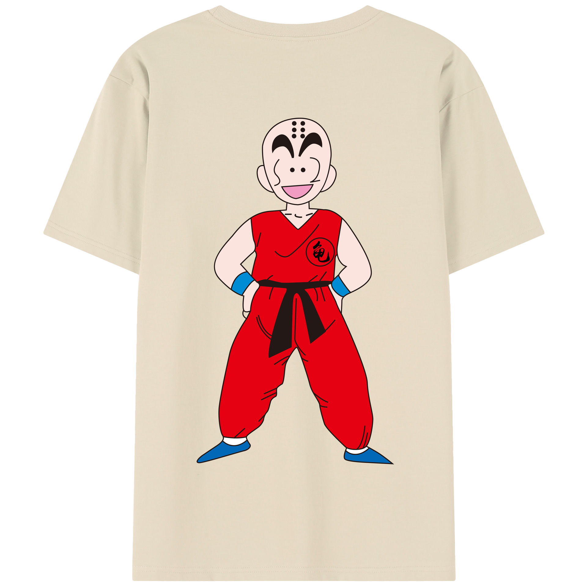 （画像用） ドラゴンボール クリリン DRAGON BALL krillin 綿100％半袖Tシャツ（背面プリント）
