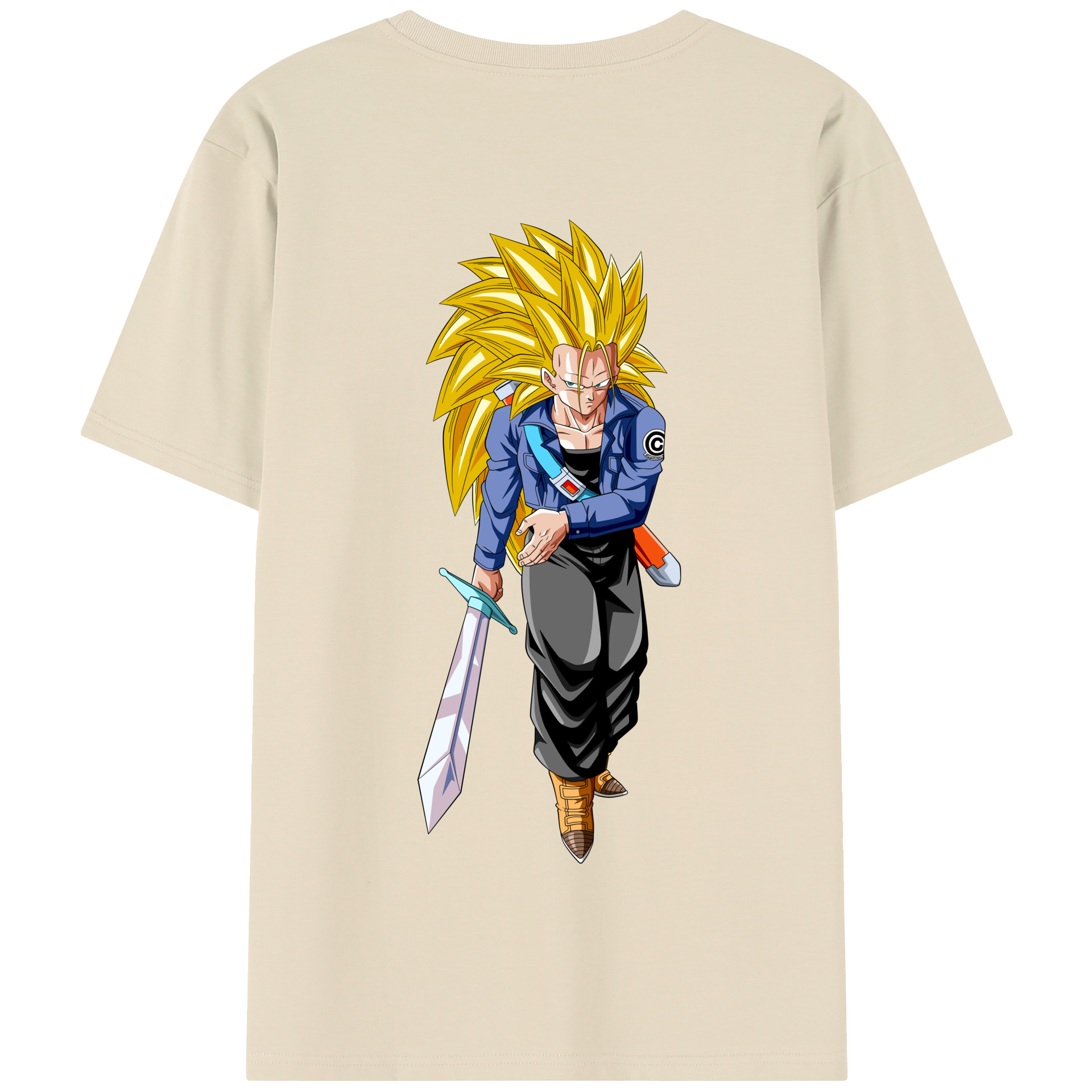 （画像用） ドラゴンボール トランクス（Torankusu）DRAGON BALL Trunks 綿100％半袖Tシャツ（背面プリント）