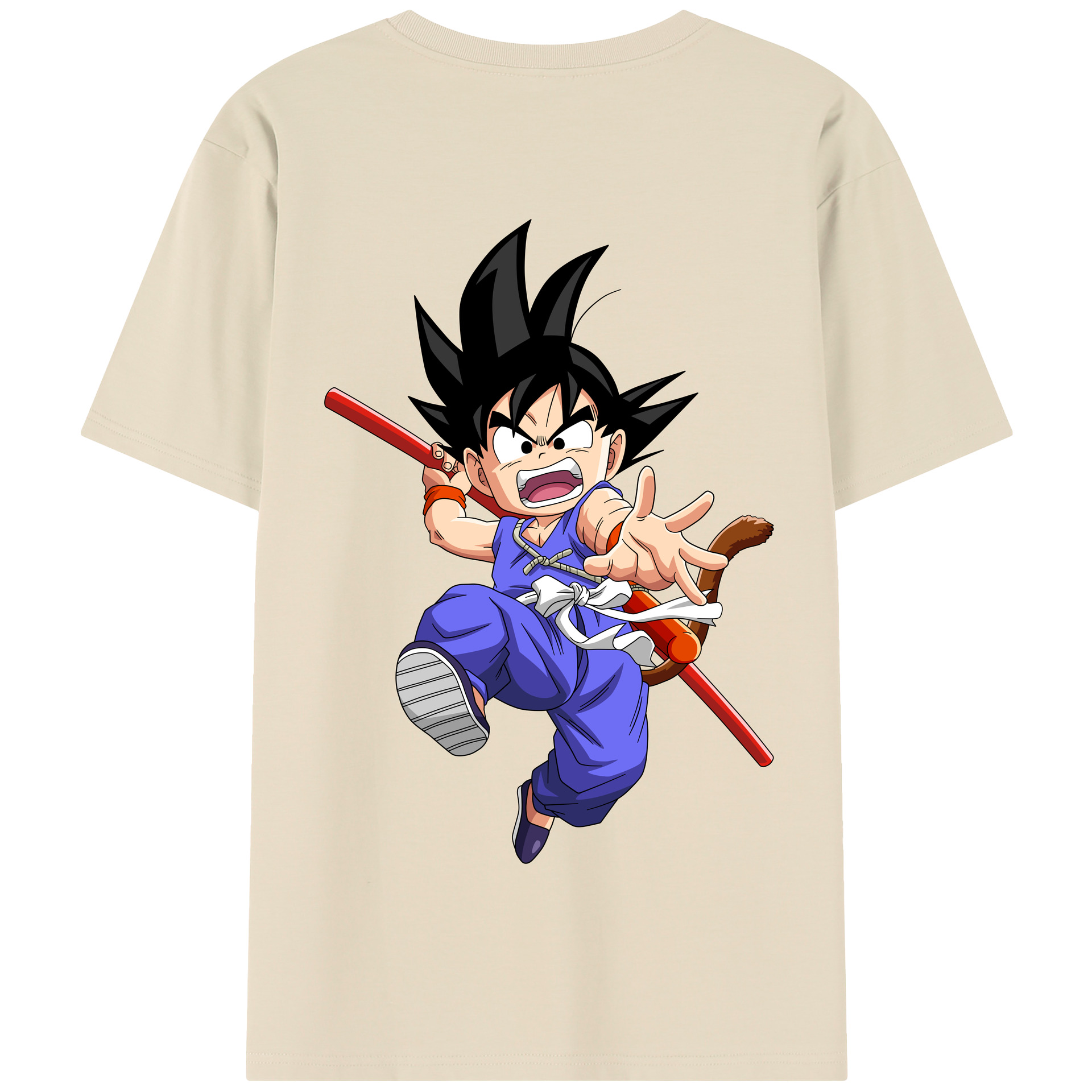 （画像用） ドラゴンボール 孫悟空（そん ごくう）Son Goku カカロット DRAGON BALL Kakarotto 綿100％半袖Tシャツ（背面プリント）
