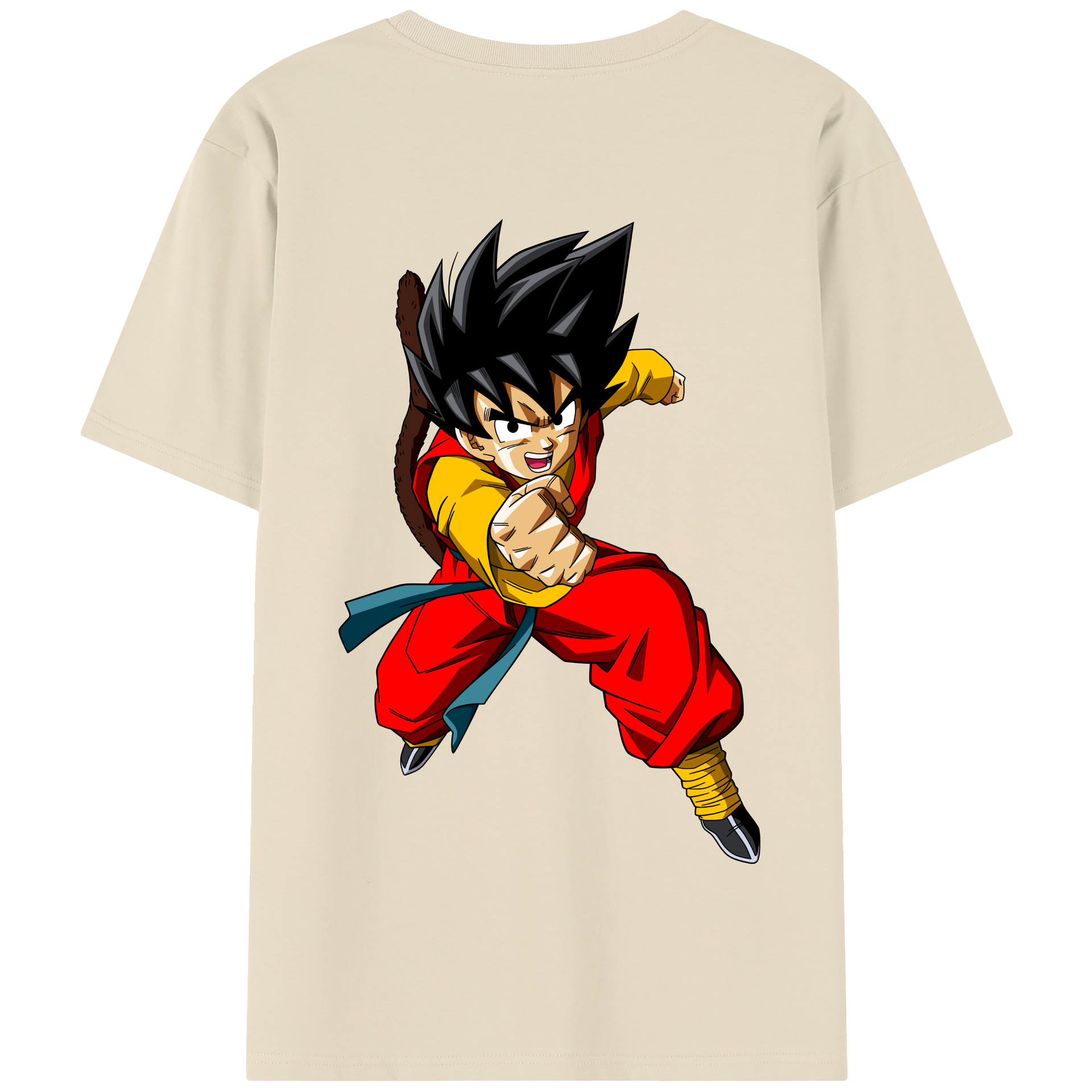 （画像用） ドラゴンボール 孫悟空（そん ごくう）Son Goku カカロット DRAGON BALL Kakarotto 綿100％半袖Tシャツ（背面プリント）