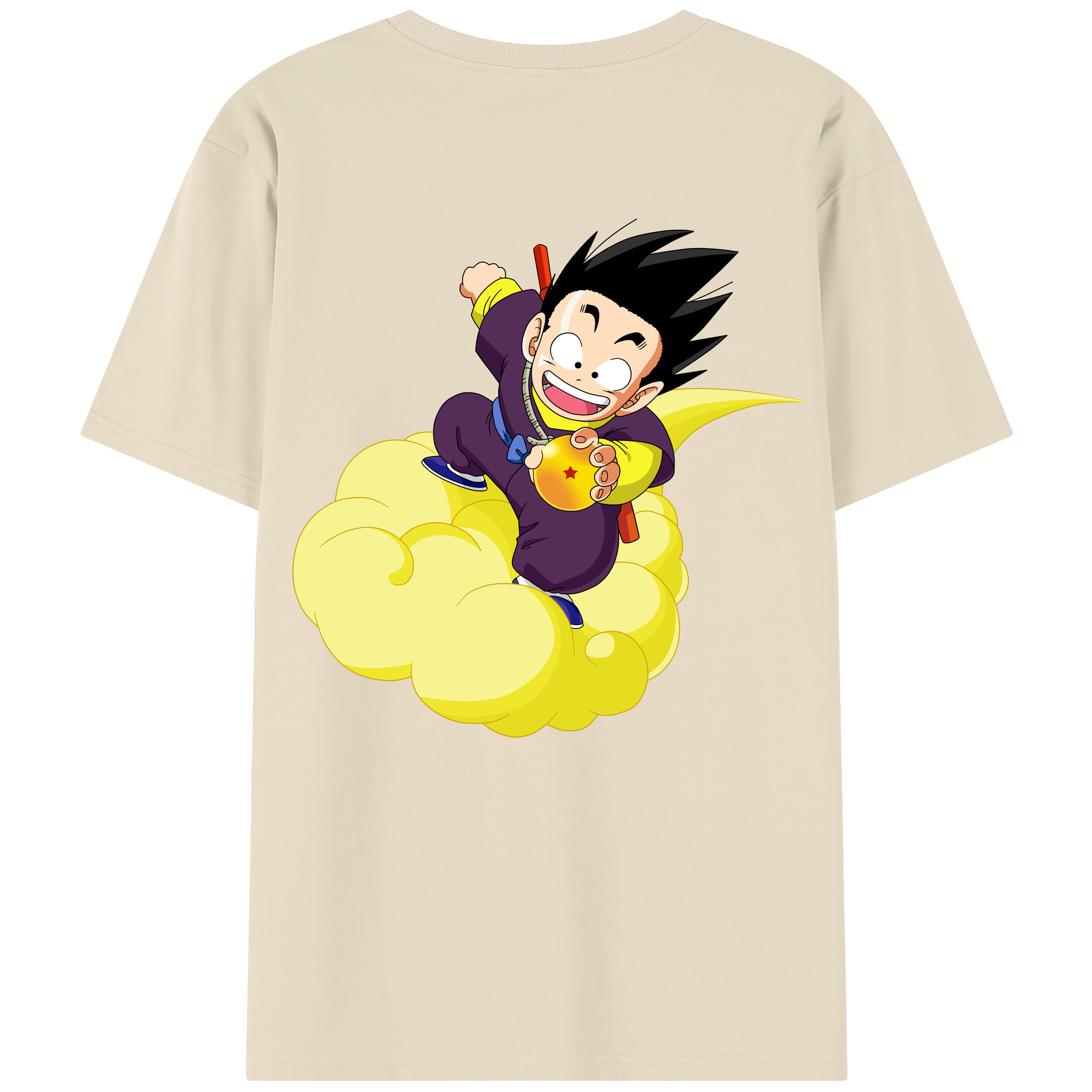 （画像用） ドラゴンボール 孫悟空（そん ごくう）Son Goku カカロット DRAGON BALL Kakarotto 綿100％半袖Tシャツ（背面プリント）