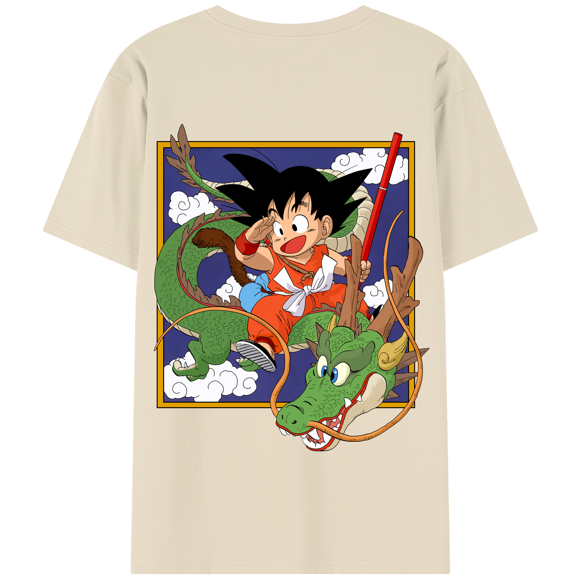 （画像用） ドラゴンボール 孫悟空（そん ごくう）Son Goku カカロット DRAGON BALL Kakarotto 綿100％半袖Tシャツ（背面プリント）
