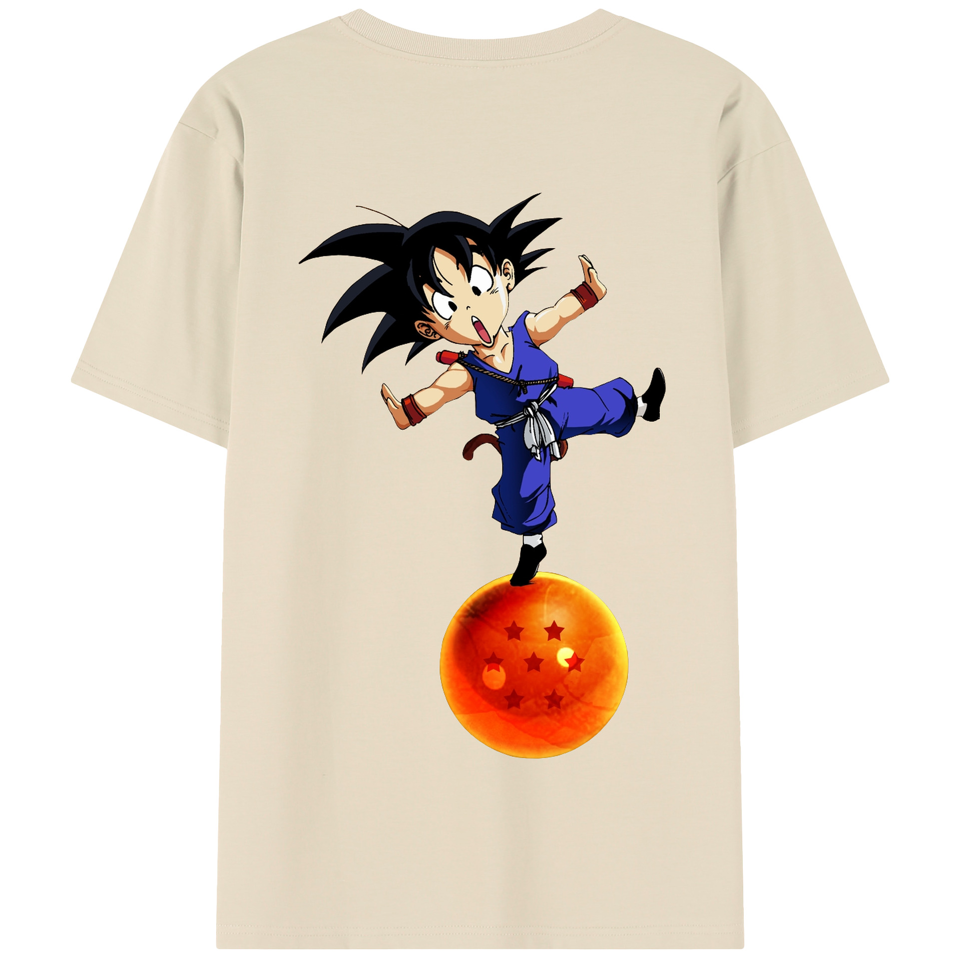 （画像用） ドラゴンボール 孫悟空（そん ごくう）Son Goku カカロット DRAGON BALL Kakarotto 綿100％半袖Tシャツ（背面プリント）