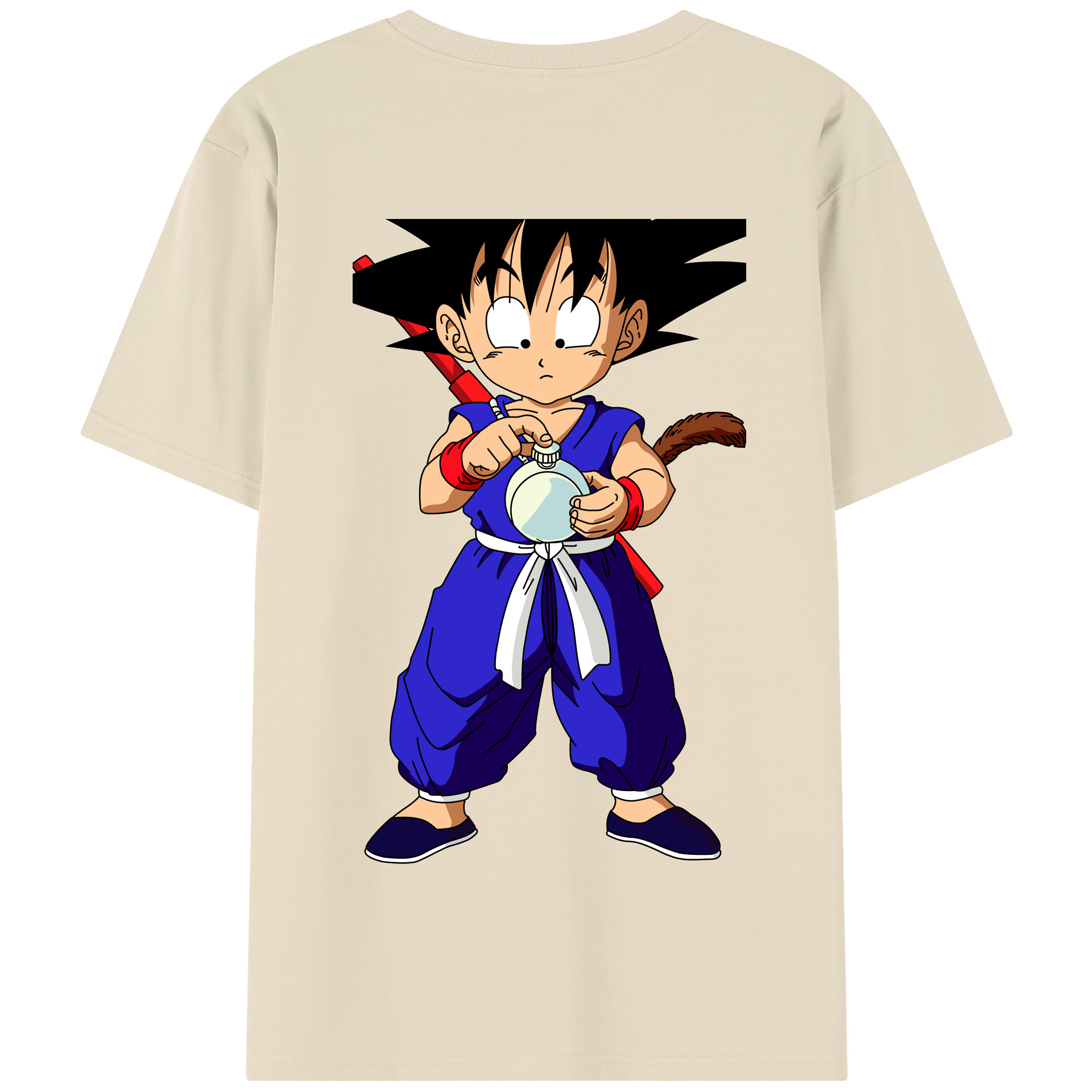 （画像用） ドラゴンボール 孫悟空（そん ごくう）Son Goku カカロット DRAGON BALL Kakarotto 綿100％半袖Tシャツ（背面プリント）