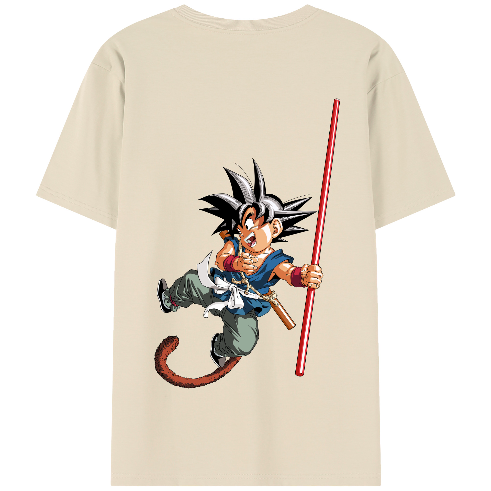 （画像用） ドラゴンボール 孫悟空（そん ごくう）Son Goku カカロット DRAGON BALL Kakarotto 綿100％半袖Tシャツ（背面プリント）