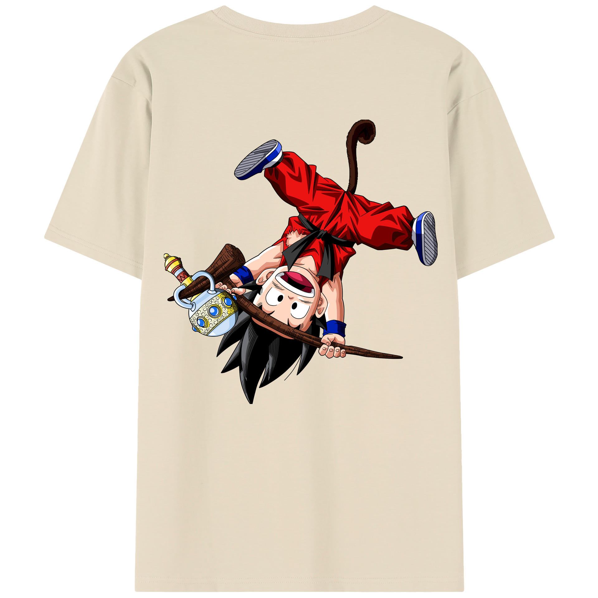 （画像用） ドラゴンボール 孫悟空（そん ごくう）Son Goku カカロット DRAGON BALL Kakarotto 綿100％半袖Tシャツ（背面プリント）