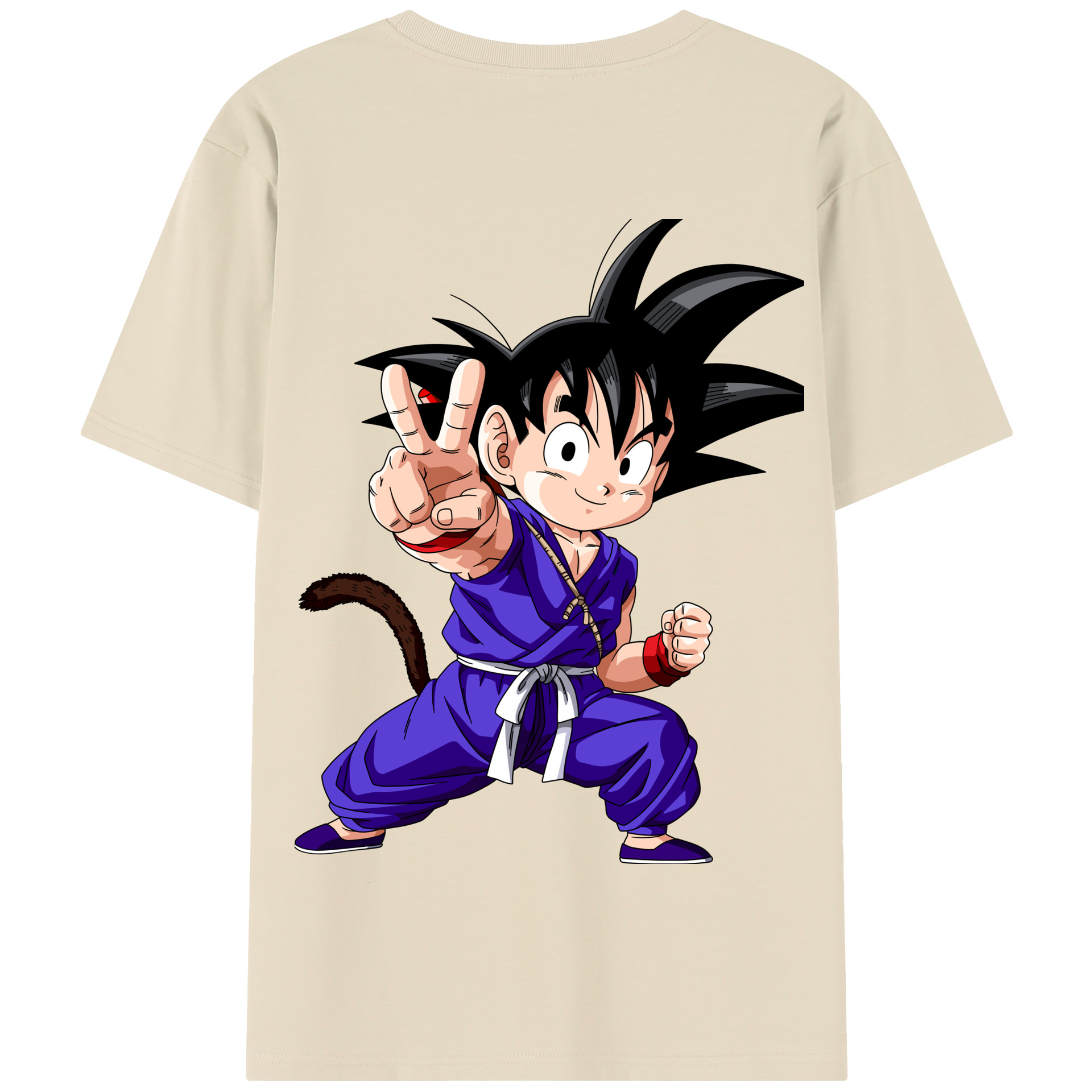 （画像用） ドラゴンボール 孫悟空（そん ごくう）Son Goku カカロット DRAGON BALL Kakarotto 綿100％半袖Tシャツ（背面プリント）