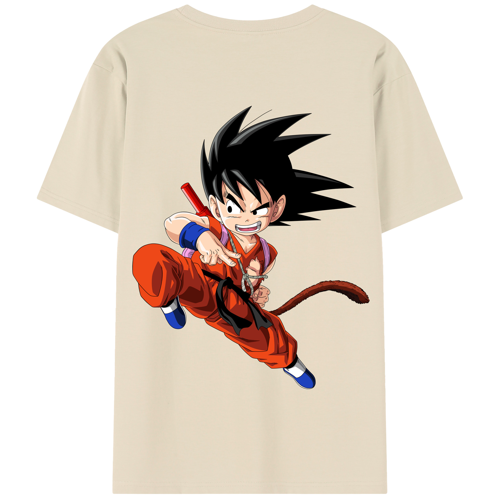 （画像用） ドラゴンボール 孫悟空（そん ごくう）Son Goku カカロット DRAGON BALL Kakarotto 綿100％半袖Tシャツ（背面プリント）