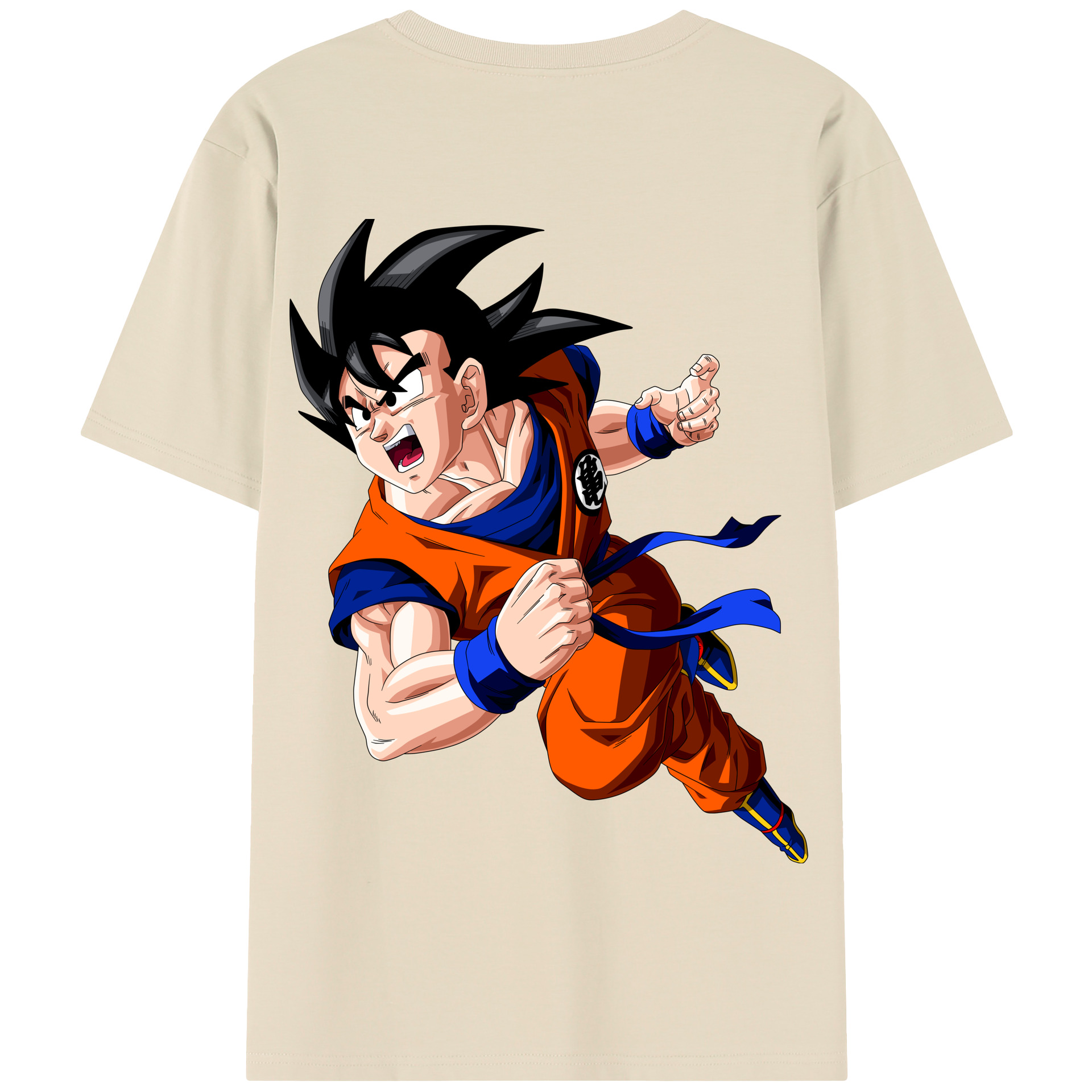 （画像用） ドラゴンボール 孫悟空（そん ごくう）Son Goku カカロット DRAGON BALL Kakarotto 綿100％半袖Tシャツ（背面プリント）