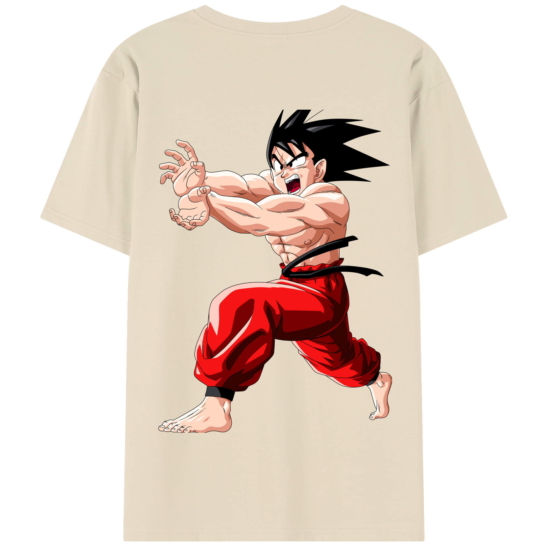 （画像用） ドラゴンボール 孫悟空（そん ごくう）Son Goku カカロット DRAGON BALL Kakarotto 綿100％半袖Tシャツ（背面プリント）