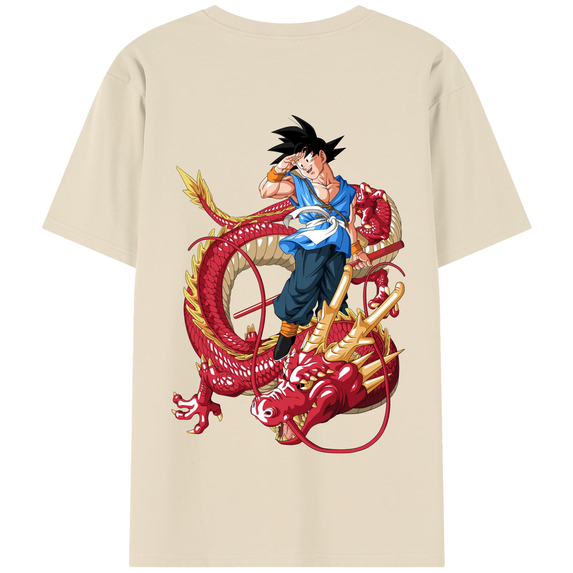 （画像用） ドラゴンボール 孫悟空（そん ごくう）Son Goku カカロット DRAGON BALL Kakarotto 綿100％半袖Tシャツ（背面プリント）