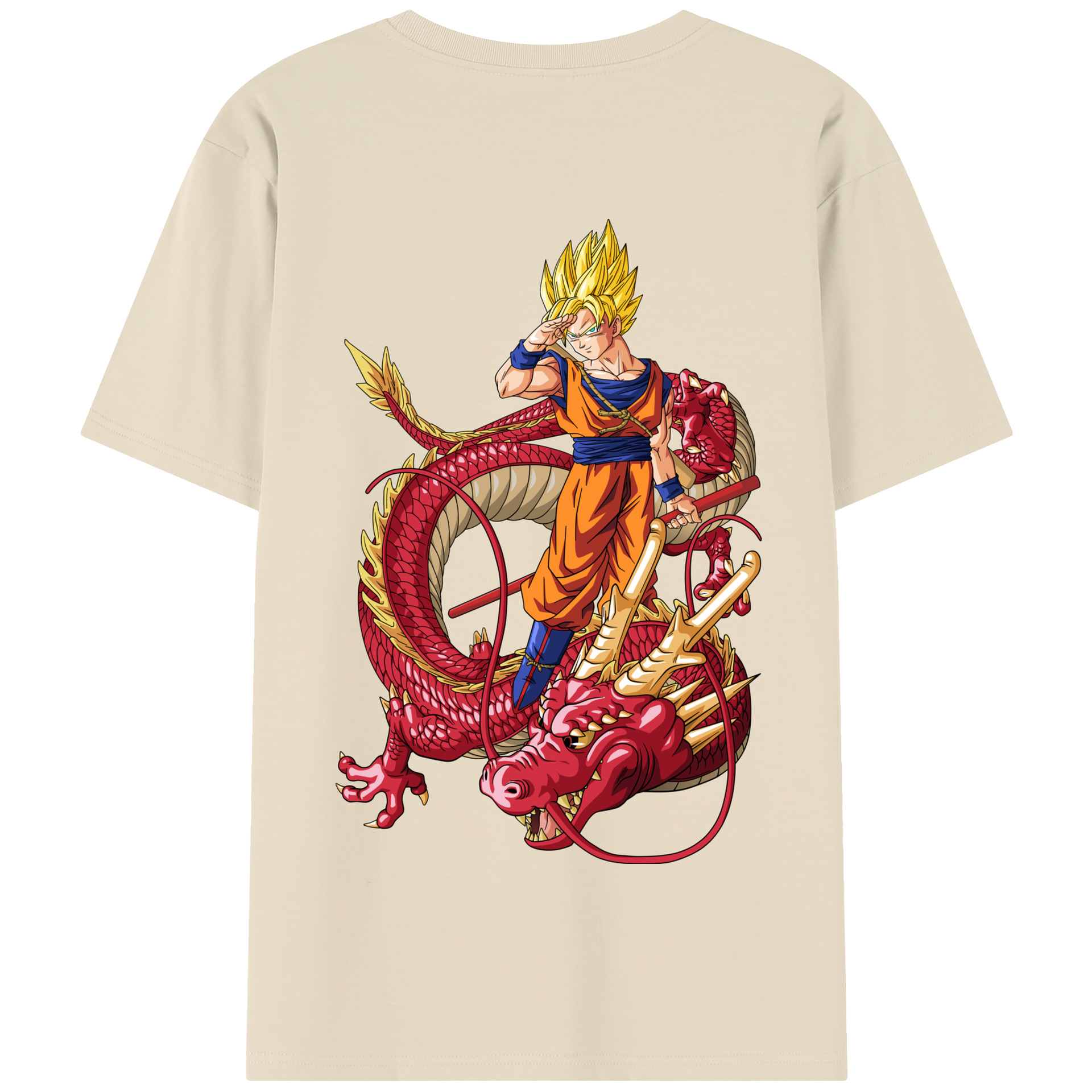 （画像用） ドラゴンボール 孫悟空（そん ごくう）Son Goku カカロット DRAGON BALL Kakarotto 綿100％半袖Tシャツ（背面プリント）