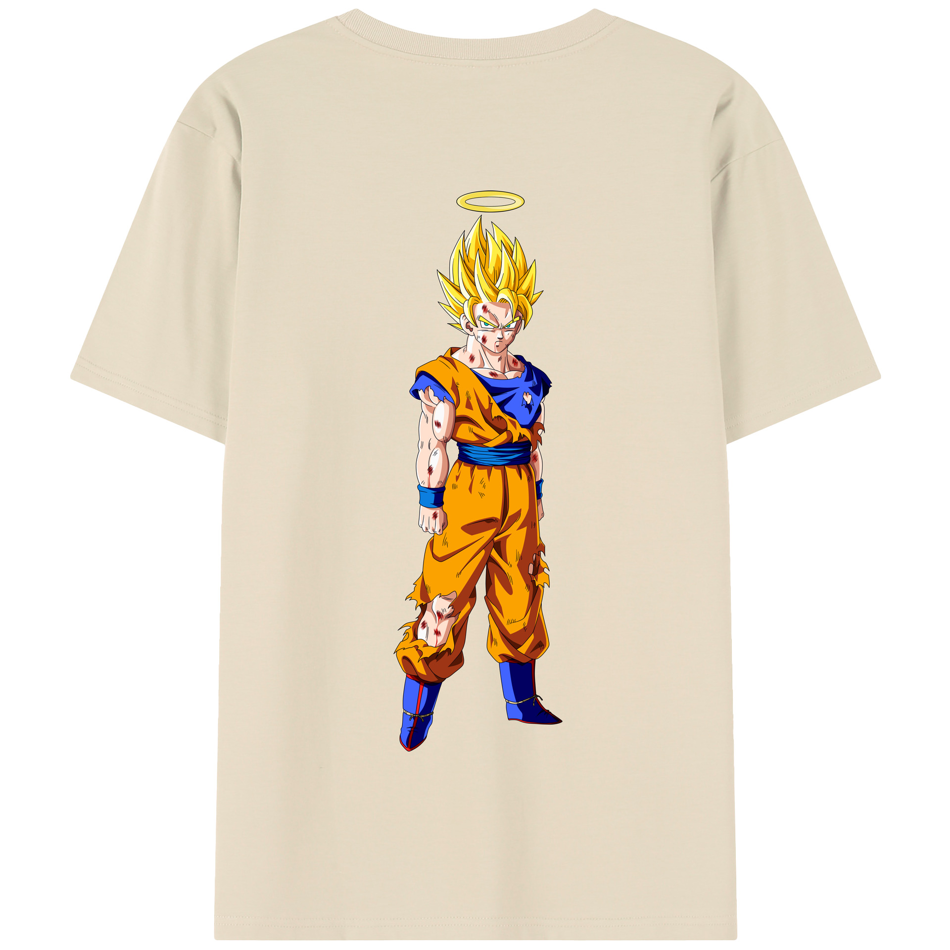 （画像用） ドラゴンボール 孫悟空（そん ごくう）Son Goku カカロット DRAGON BALL Kakarotto 綿100％半袖Tシャツ（背面プリント）