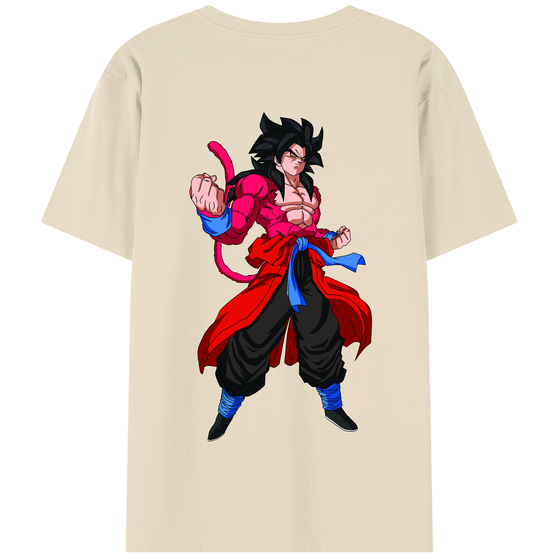（画像用） ドラゴンボール 孫悟空（そん ごくう）Son Goku カカロット DRAGON BALL Kakarotto 綿100％半袖Tシャツ（背面プリント）
