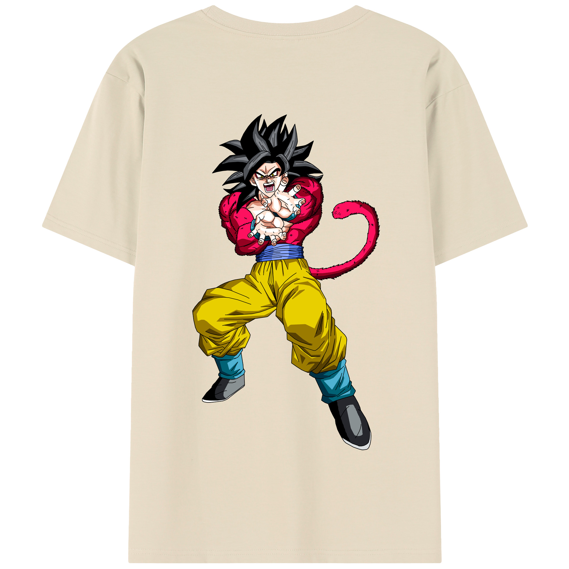 （画像用） ドラゴンボール 孫悟空（そん ごくう）Son Goku カカロット DRAGON BALL Kakarotto 綿100％半袖Tシャツ（背面プリント）