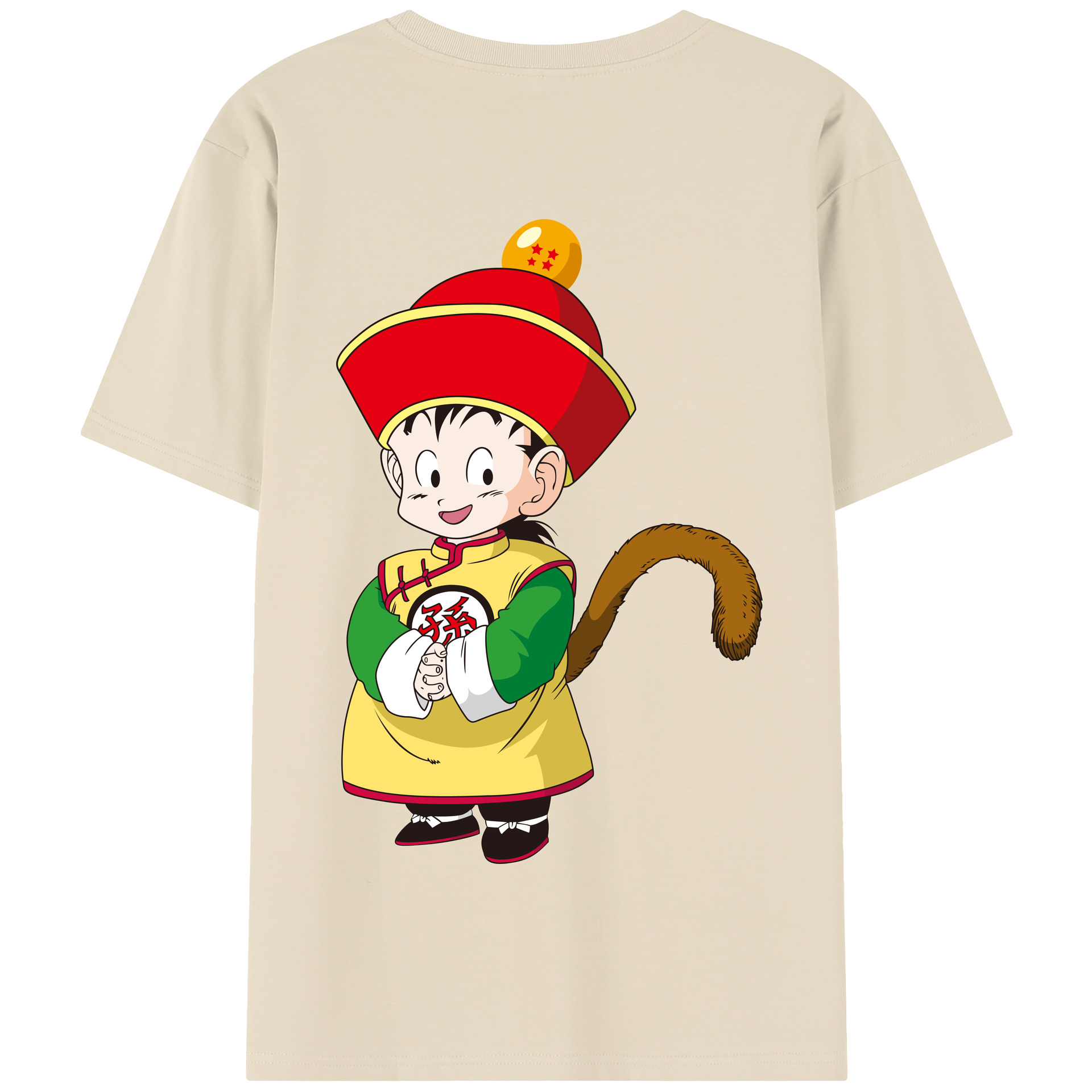 （画像用） ドラゴンボール 孫悟空（そん ごくう）Son Goku カカロット DRAGON BALL Kakarotto 綿100％半袖Tシャツ（背面プリント）