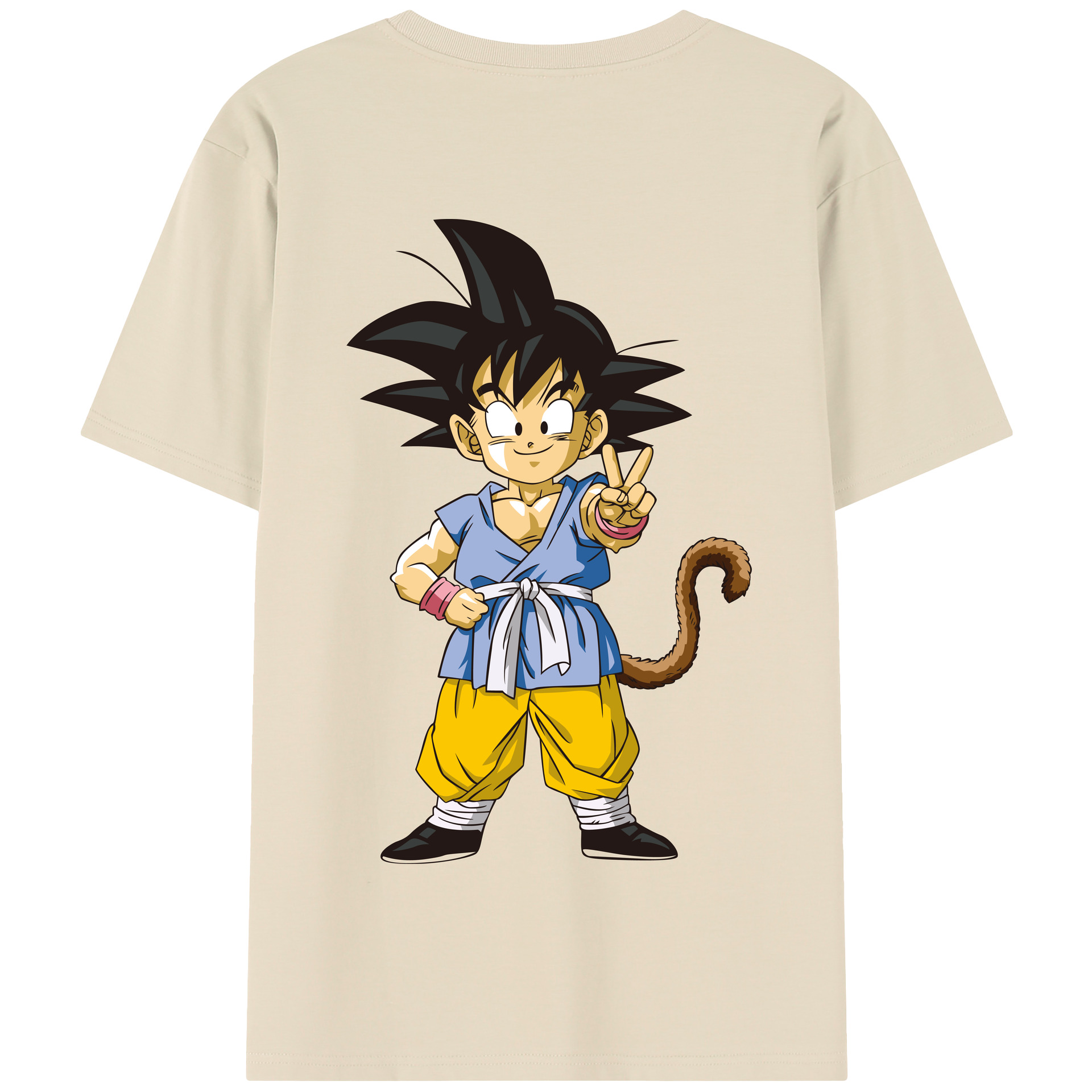 （画像用） ドラゴンボール 孫悟空（そん ごくう）Son Goku カカロット DRAGON BALL Kakarotto 綿100％半袖Tシャツ（背面プリント）
