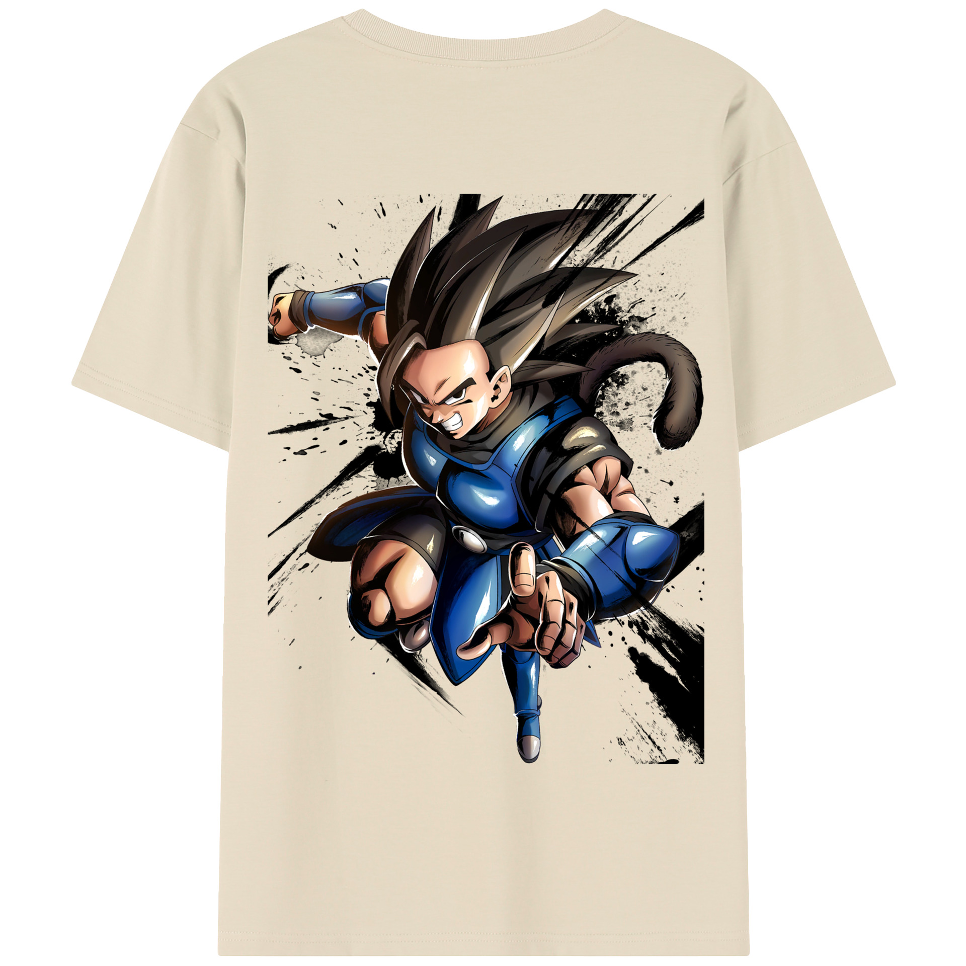 （画像用） ドラゴンボール ベジータ四世（Bejīta Yonsei）DRAGON BALL Vegeta IV 綿100％半袖Tシャツ（背面プリント）