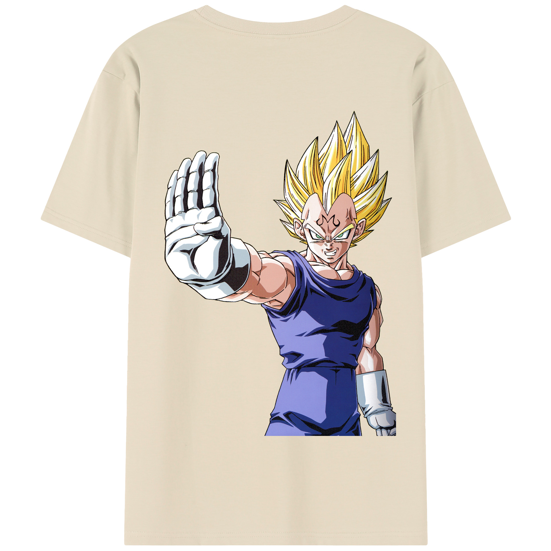 （画像用） ドラゴンボール ベジータ四世（Bejīta Yonsei）DRAGON BALL Vegeta IV 綿100％半袖Tシャツ（背面プリント）