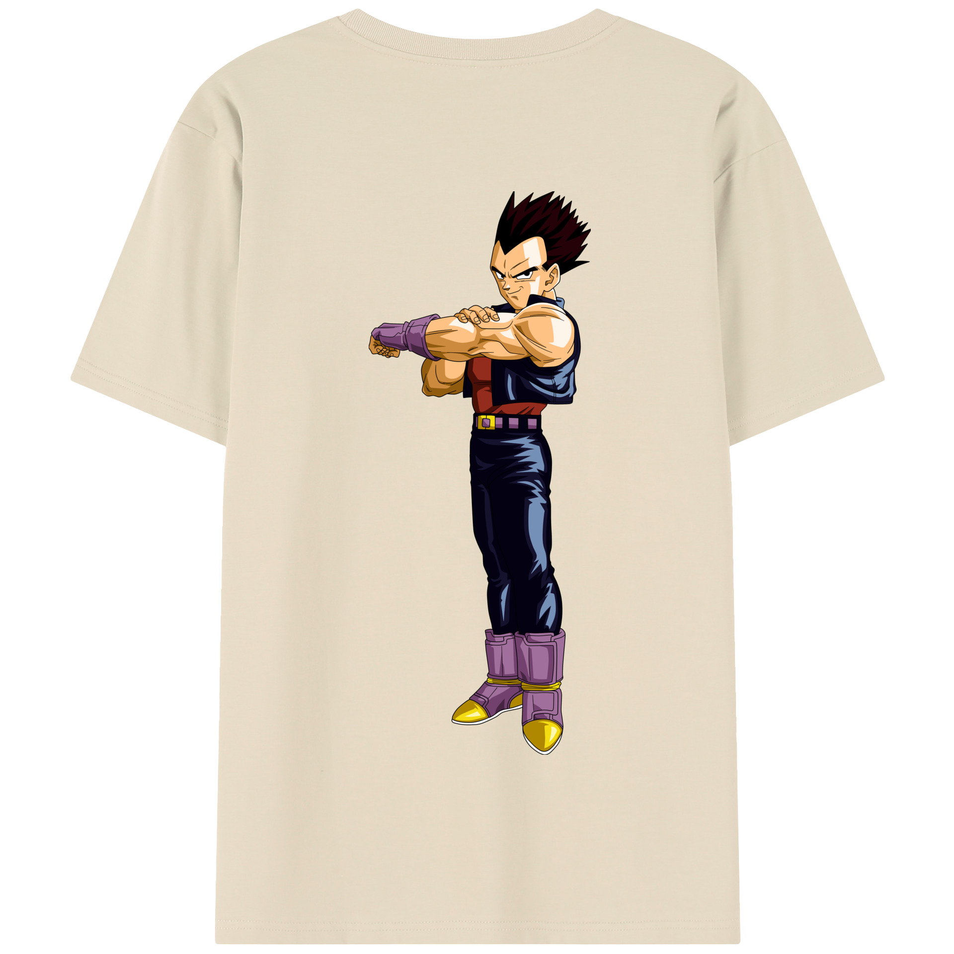 （画像用） ドラゴンボール ベジータ四世（Bejīta Yonsei）DRAGON BALL Vegeta IV 綿100％半袖Tシャツ（背面プリント）