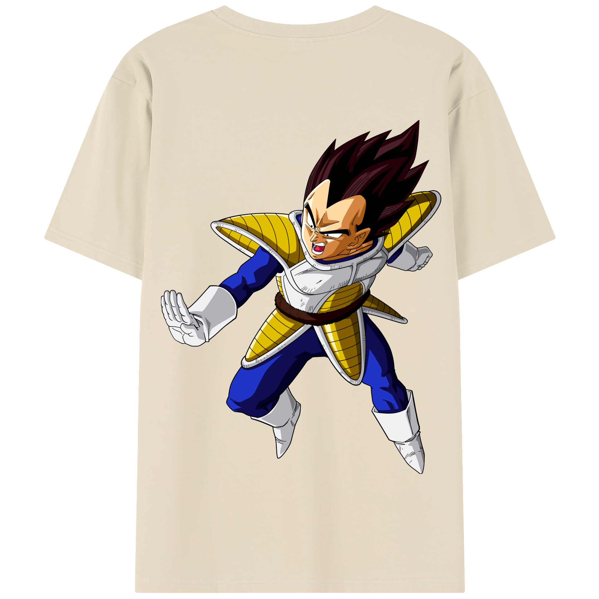 （画像用） ドラゴンボール ベジータ四世（Bejīta Yonsei）DRAGON BALL Vegeta IV 綿100％半袖Tシャツ（背面プリント）