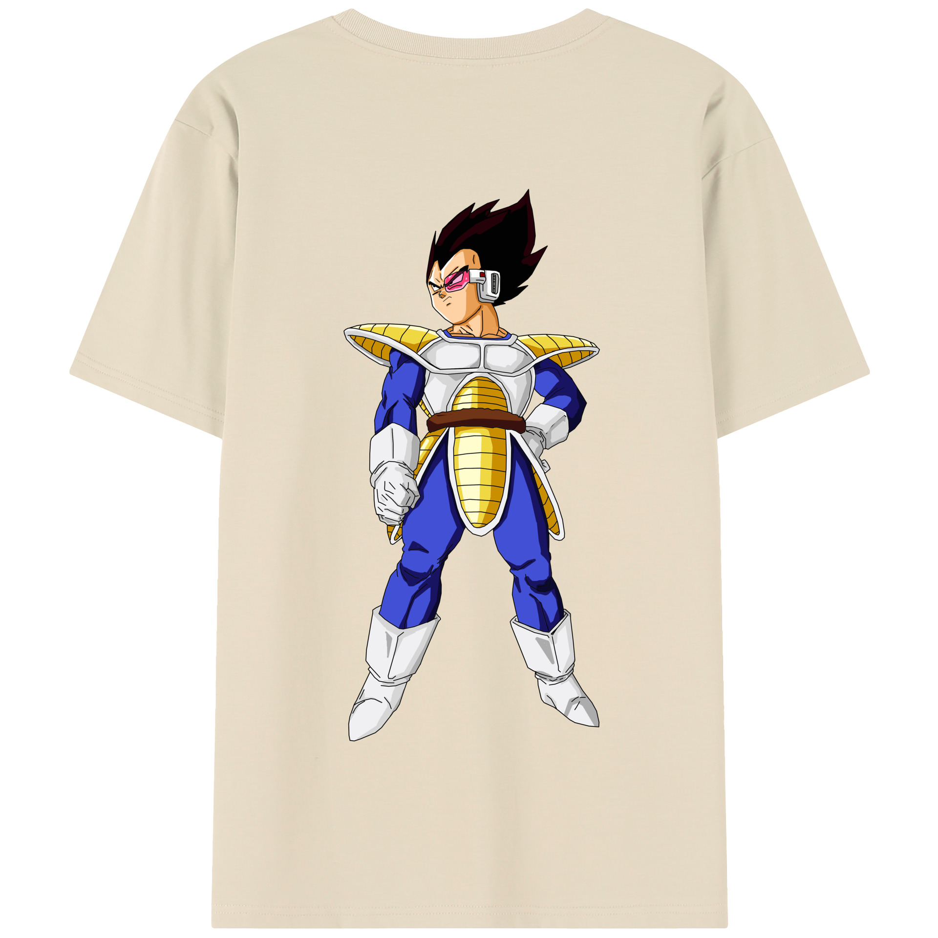 （画像用） ドラゴンボール ベジータ四世（Bejīta Yonsei）DRAGON BALL Vegeta IV 綿100％半袖Tシャツ（背面プリント）