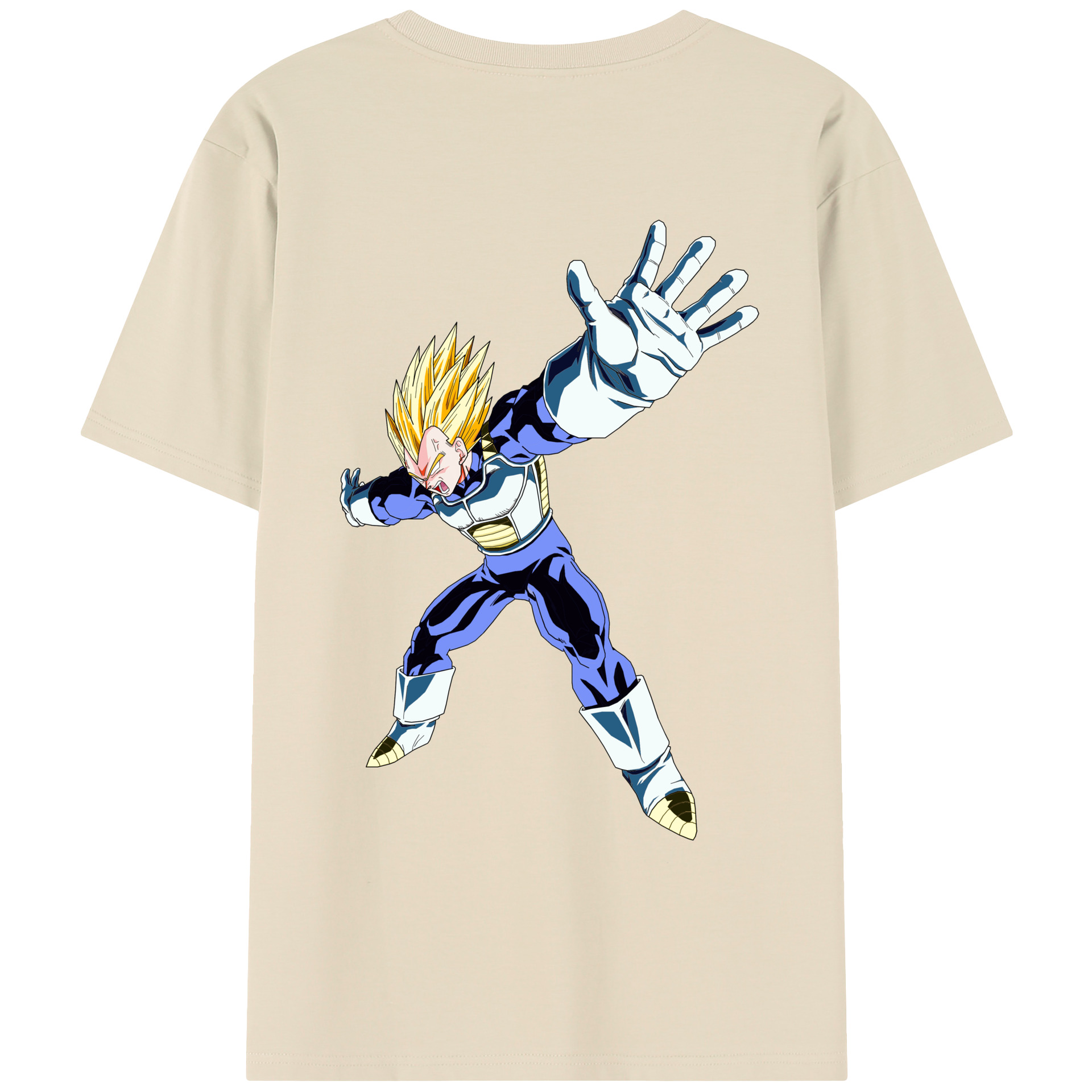 （画像用） ドラゴンボール ベジータ四世（Bejīta Yonsei）DRAGON BALL Vegeta IV 綿100％半袖Tシャツ（背面プリント）