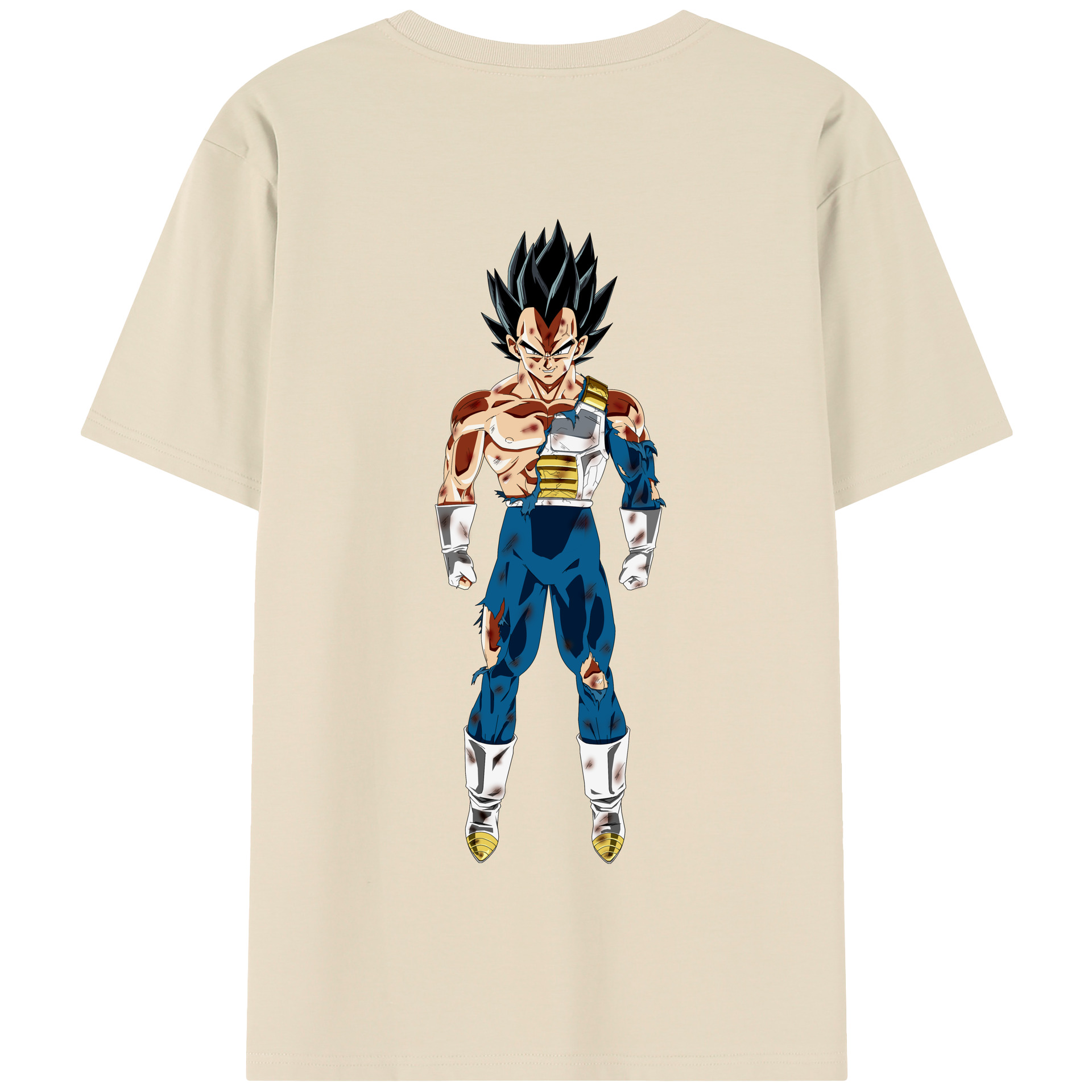 （画像用） ドラゴンボール ベジータ四世（Bejīta Yonsei）DRAGON BALL Vegeta IV 綿100％半袖Tシャツ（背面プリント）