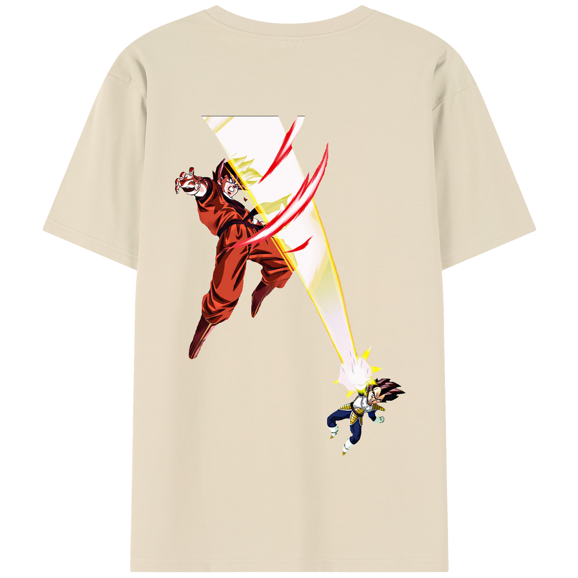 （画像用） ドラゴンボール ベジータ四世（Bejīta Yonsei）DRAGON BALL Vegeta IV 綿100％半袖Tシャツ（背面プリント）