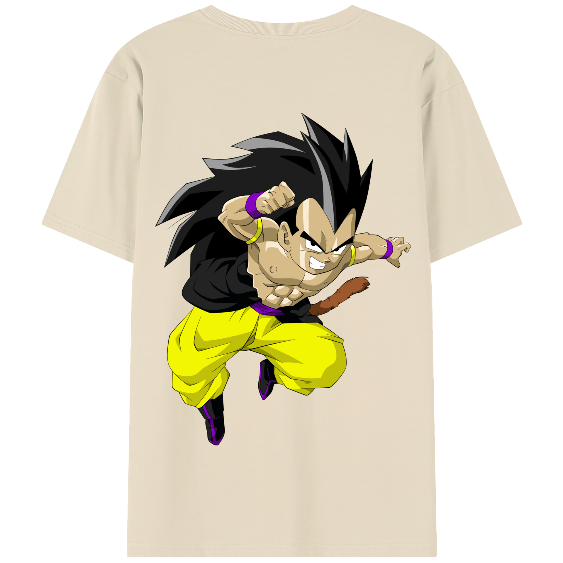 （画像用） ドラゴンボール ベジータ四世（Bejīta Yonsei）DRAGON BALL Vegeta IV 綿100％半袖Tシャツ（背面プリント）