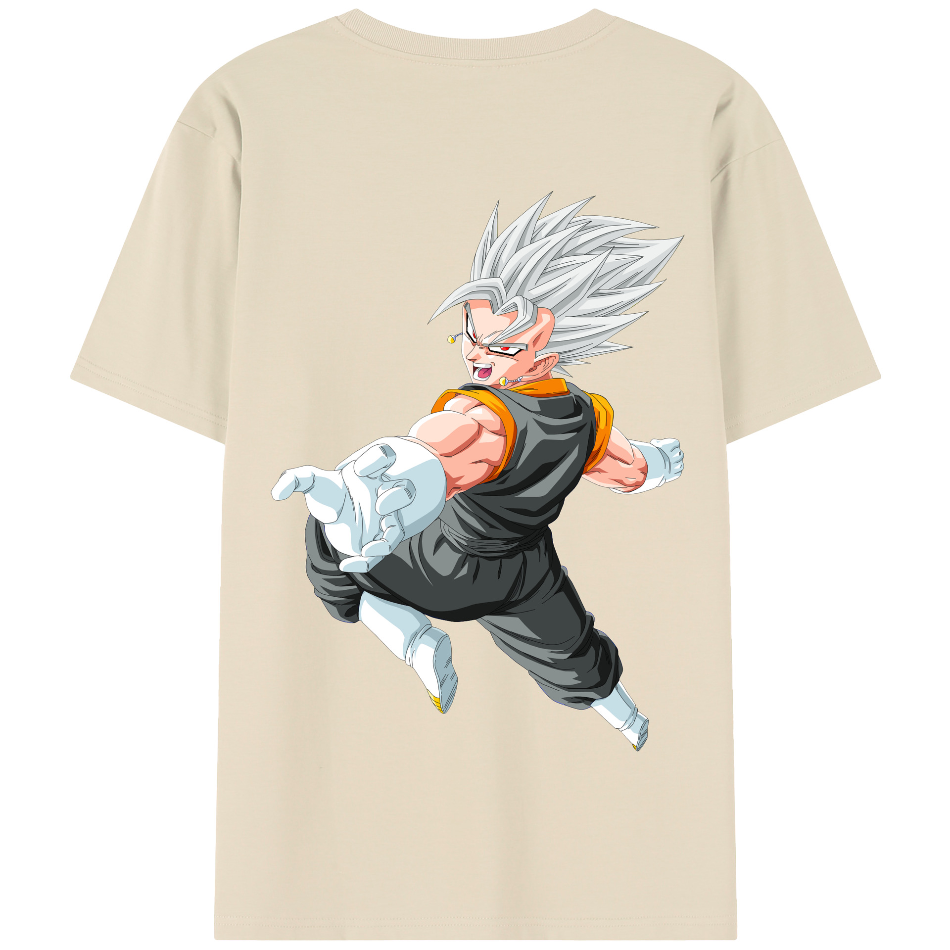 （画像用） ドラゴンボール ベジータ四世（Bejīta Yonsei）DRAGON BALL Vegeta IV 綿100％半袖Tシャツ（背面プリント）