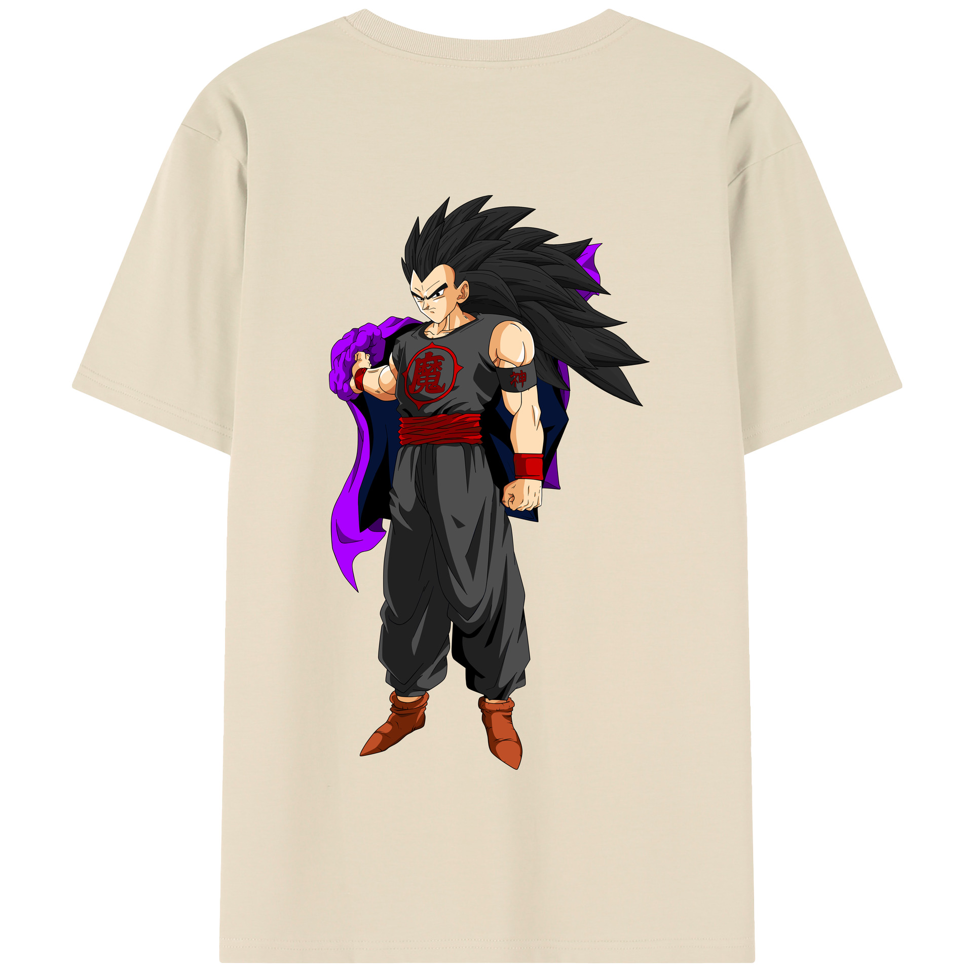 （画像用） ドラゴンボール ベジータ四世（Bejīta Yonsei）DRAGON BALL Vegeta IV 綿100％半袖Tシャツ（背面プリント）