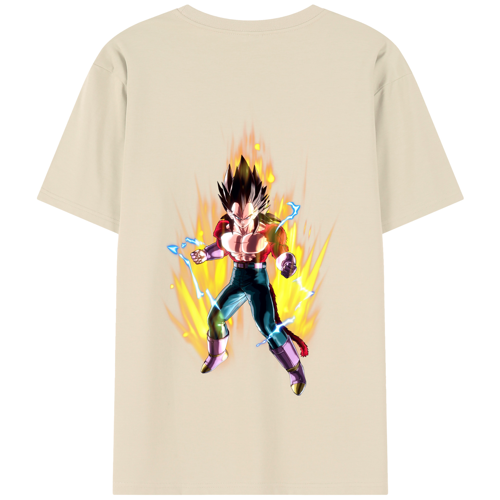 （画像用） ドラゴンボール ベジータ四世（Bejīta Yonsei）DRAGON BALL Vegeta IV 綿100％半袖Tシャツ（背面プリント）