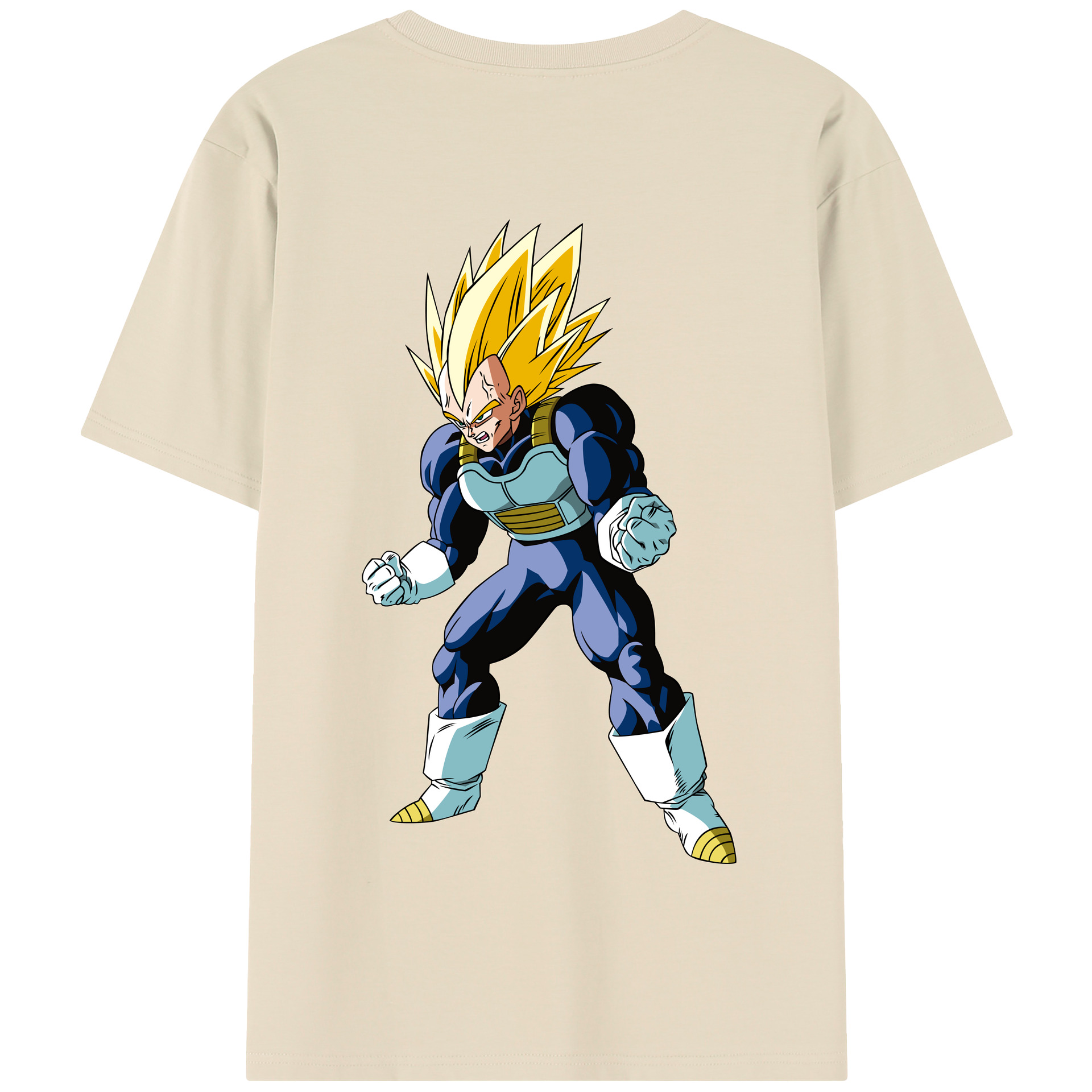 （画像用） ドラゴンボール ベジータ四世（Bejīta Yonsei）DRAGON BALL Vegeta IV 綿100％半袖Tシャツ（背面プリント）
