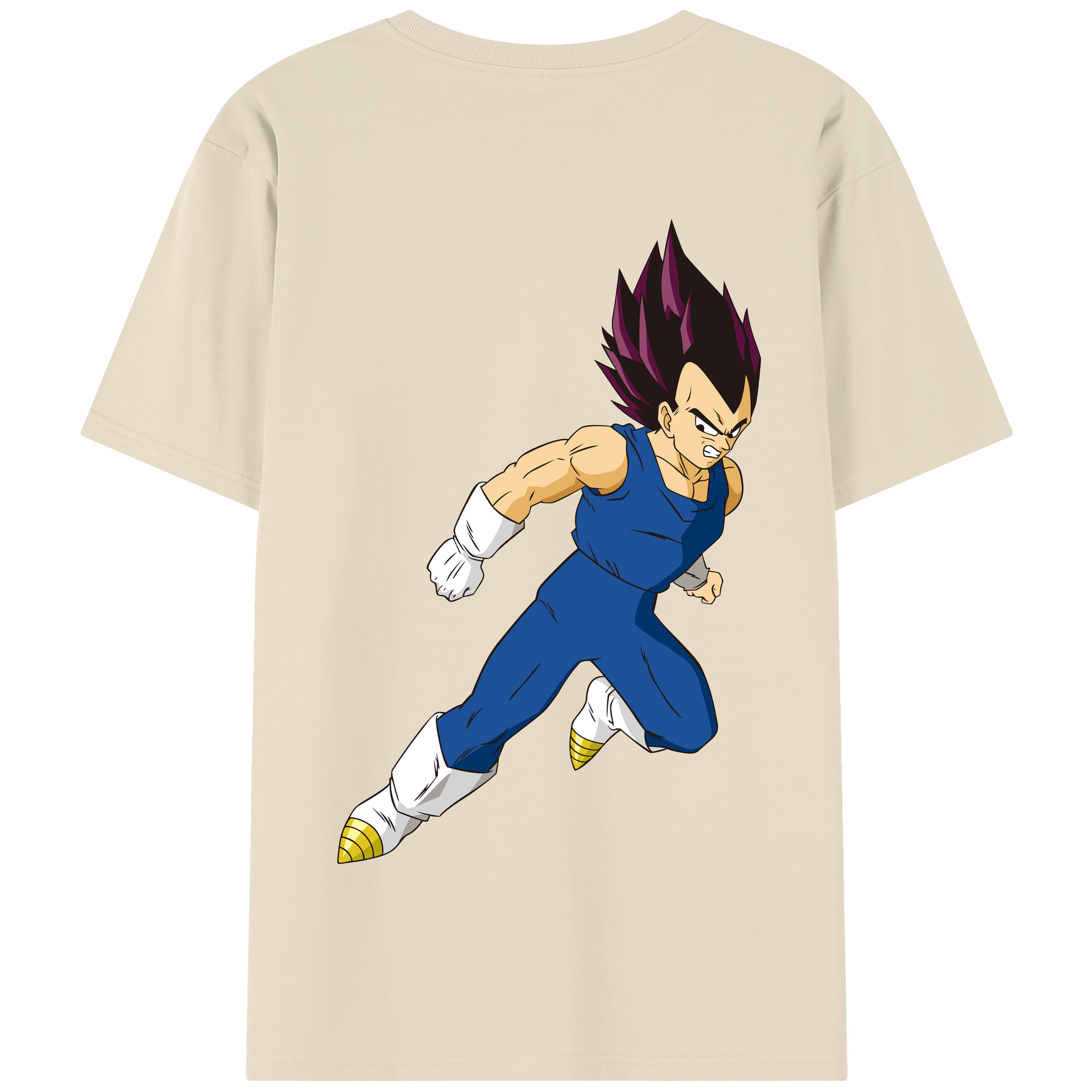 （画像用） ドラゴンボール ベジータ四世（Bejīta Yonsei）DRAGON BALL Vegeta IV 綿100％半袖Tシャツ（背面プリント）
