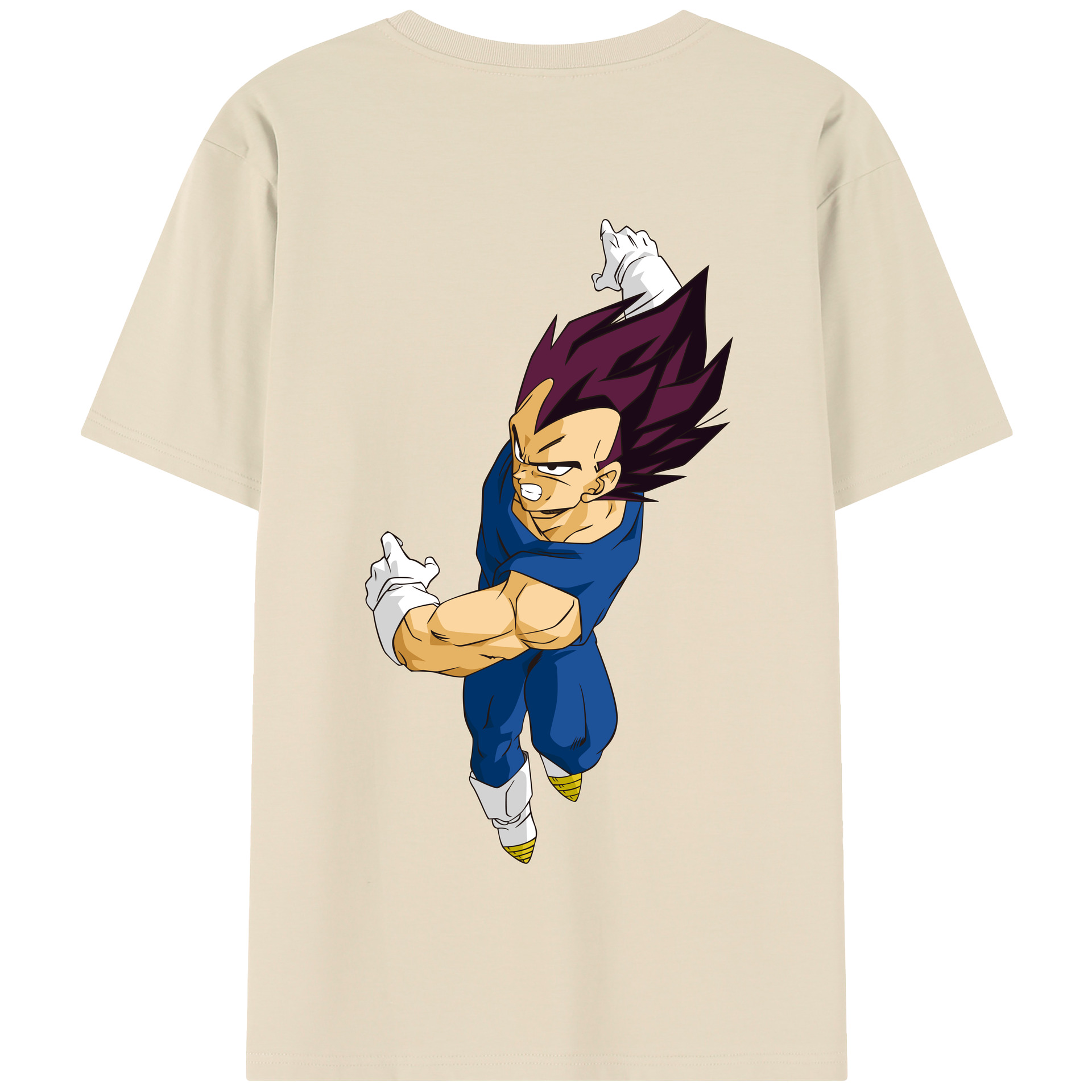 （画像用） ドラゴンボール ベジータ四世（Bejīta Yonsei）DRAGON BALL Vegeta IV 綿100％半袖Tシャツ（背面プリント）