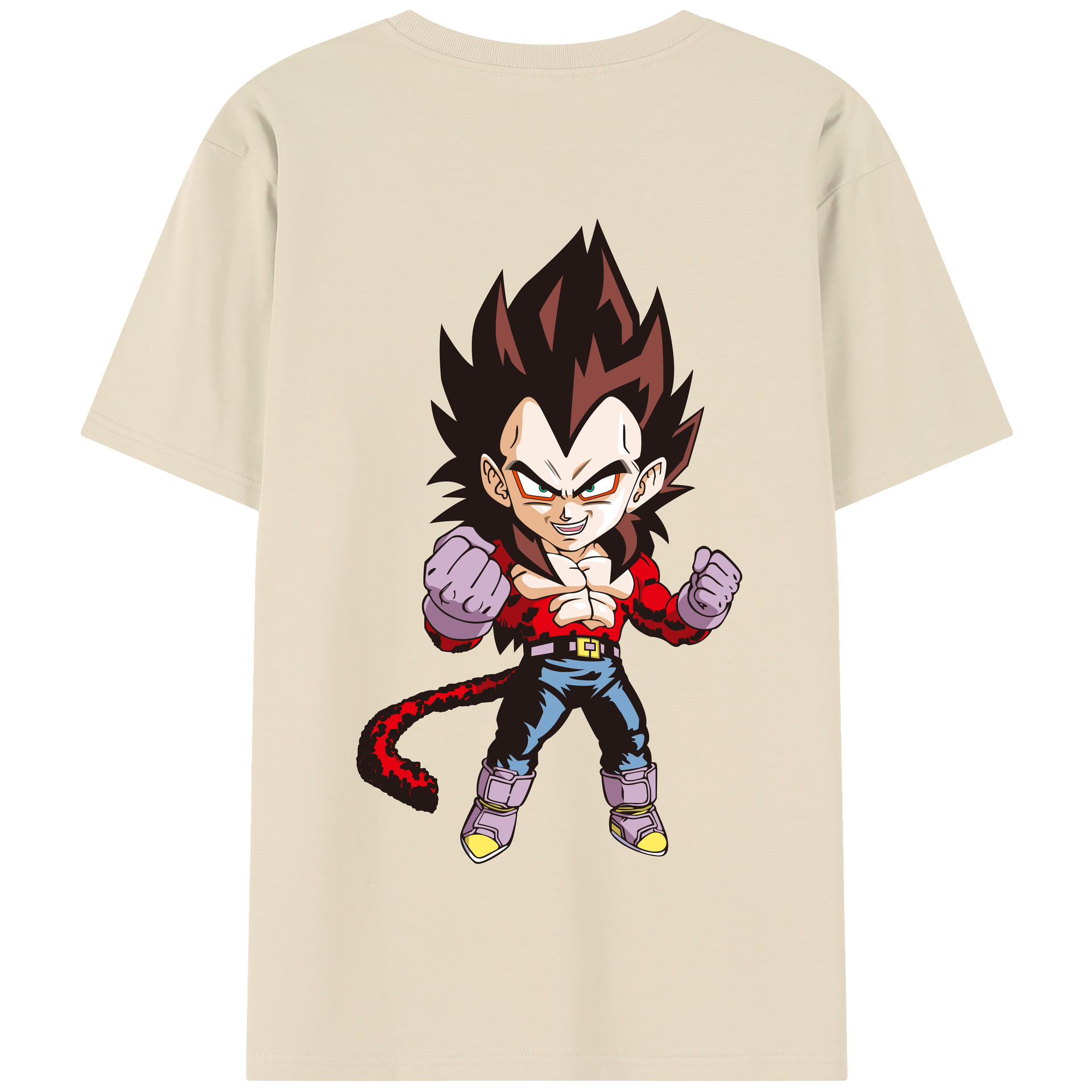 （画像用） ドラゴンボール ベジータ四世（Bejīta Yonsei）DRAGON BALL Vegeta IV 綿100％半袖Tシャツ（背面プリント）
