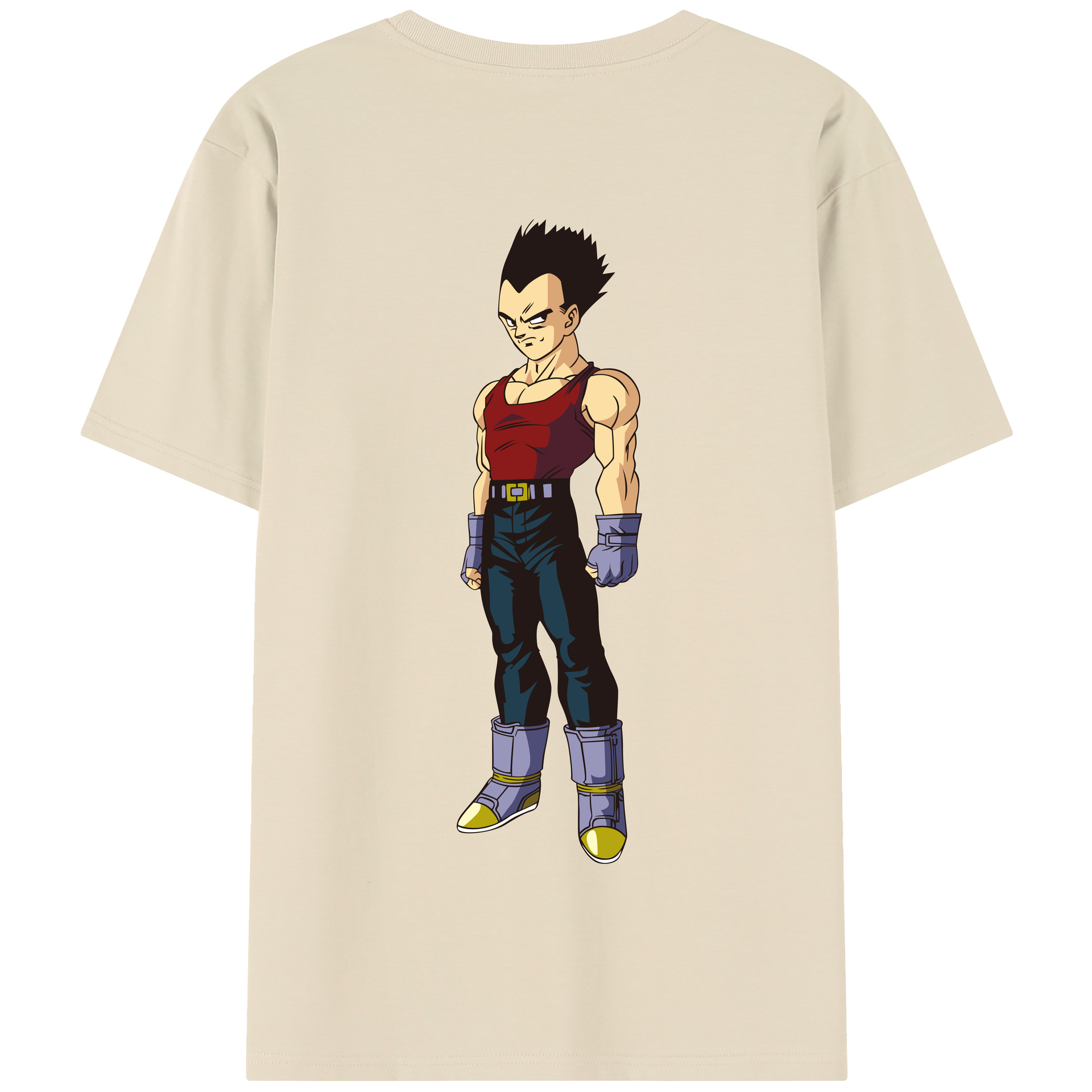 （画像用） ドラゴンボール ベジータ四世（Bejīta Yonsei）DRAGON BALL Vegeta IV 綿100％半袖Tシャツ（背面プリント）