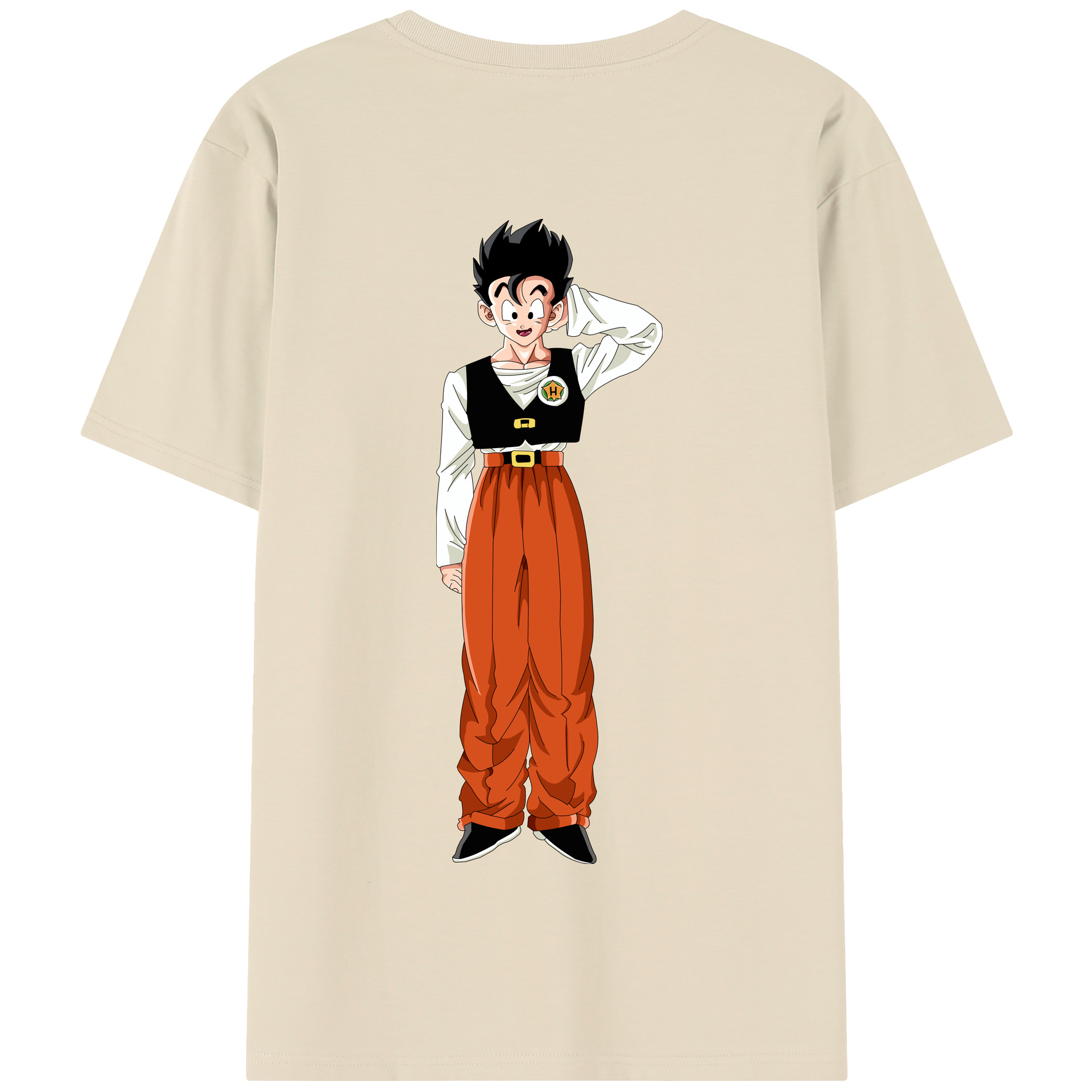 （画像用） ドラゴンボール 孫 悟飯（そんごはん）DRAGON BALL Son Gohan 綿100％半袖Tシャツ（背面プリント）