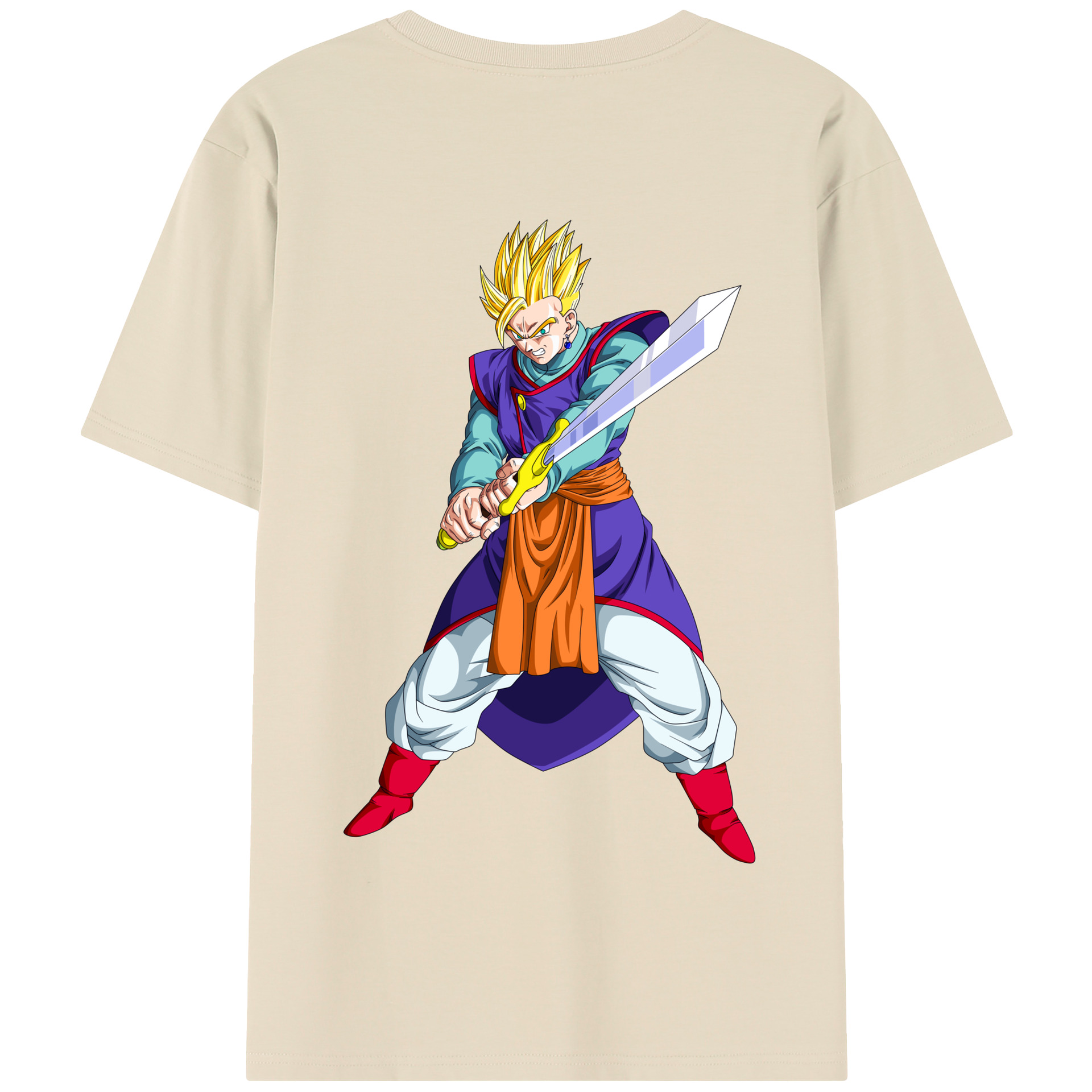 （画像用） ドラゴンボール 孫 悟飯（そんごはん）DRAGON BALL Son Gohan 綿100％半袖Tシャツ（背面プリント）