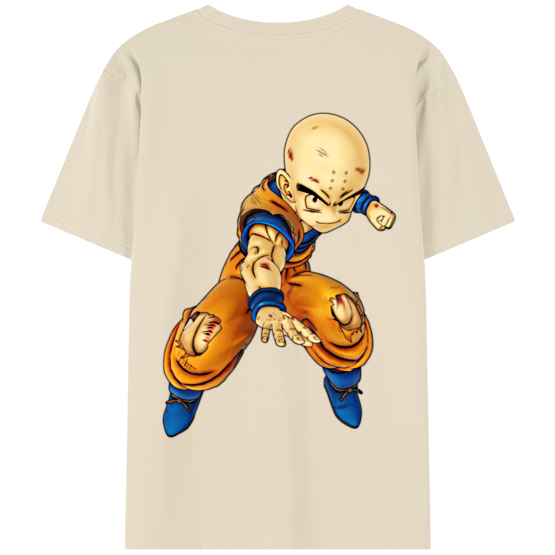 （画像用） ドラゴンボール クリリン DRAGON BALL krillin 綿100％半袖Tシャツ（背面プリント）