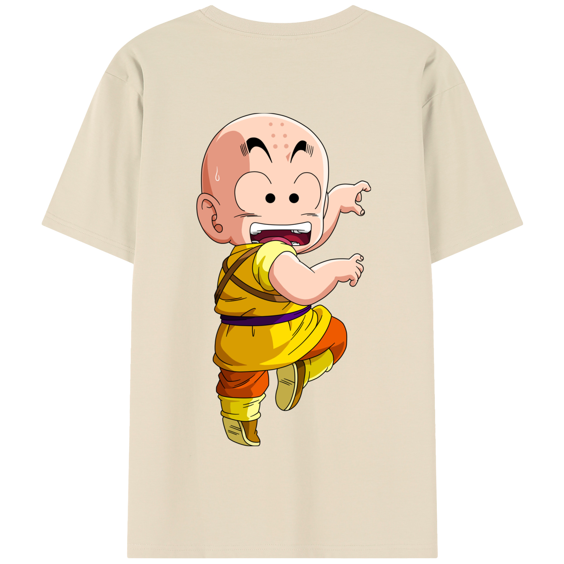 （画像用） ドラゴンボール クリリン DRAGON BALL krillin 綿100％半袖Tシャツ（背面プリント）