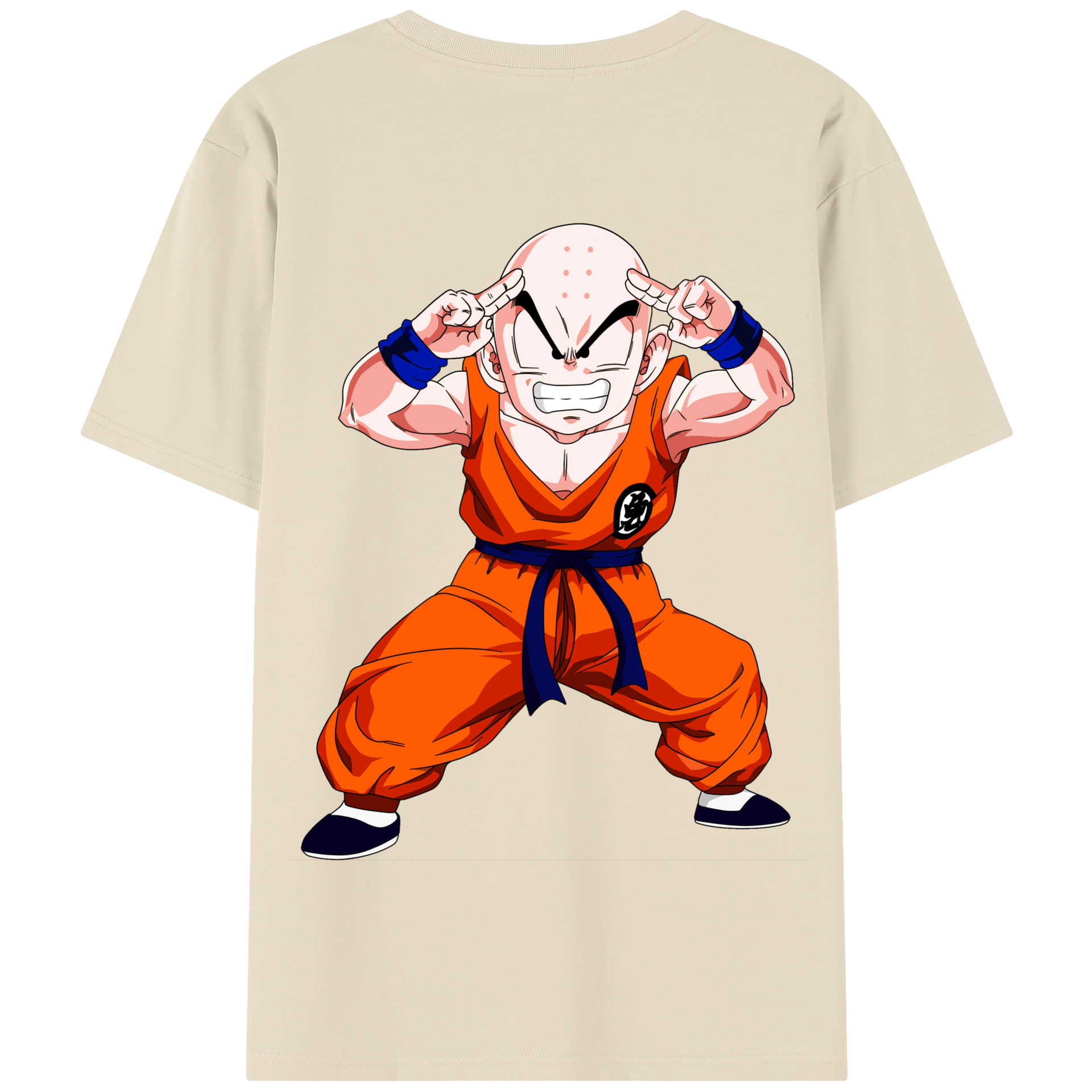 （画像用） ドラゴンボール クリリン DRAGON BALL krillin 綿100％半袖Tシャツ（背面プリント）