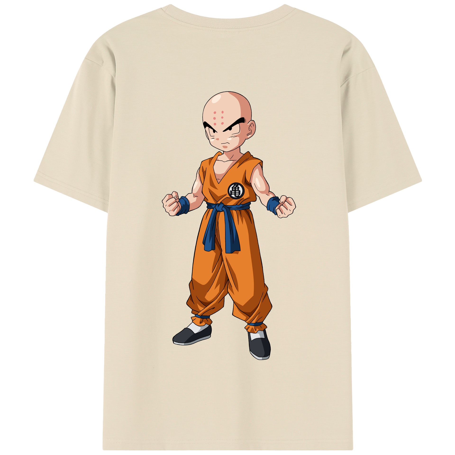 （画像用） ドラゴンボール クリリン DRAGON BALL krillin 綿100％半袖Tシャツ（背面プリント）