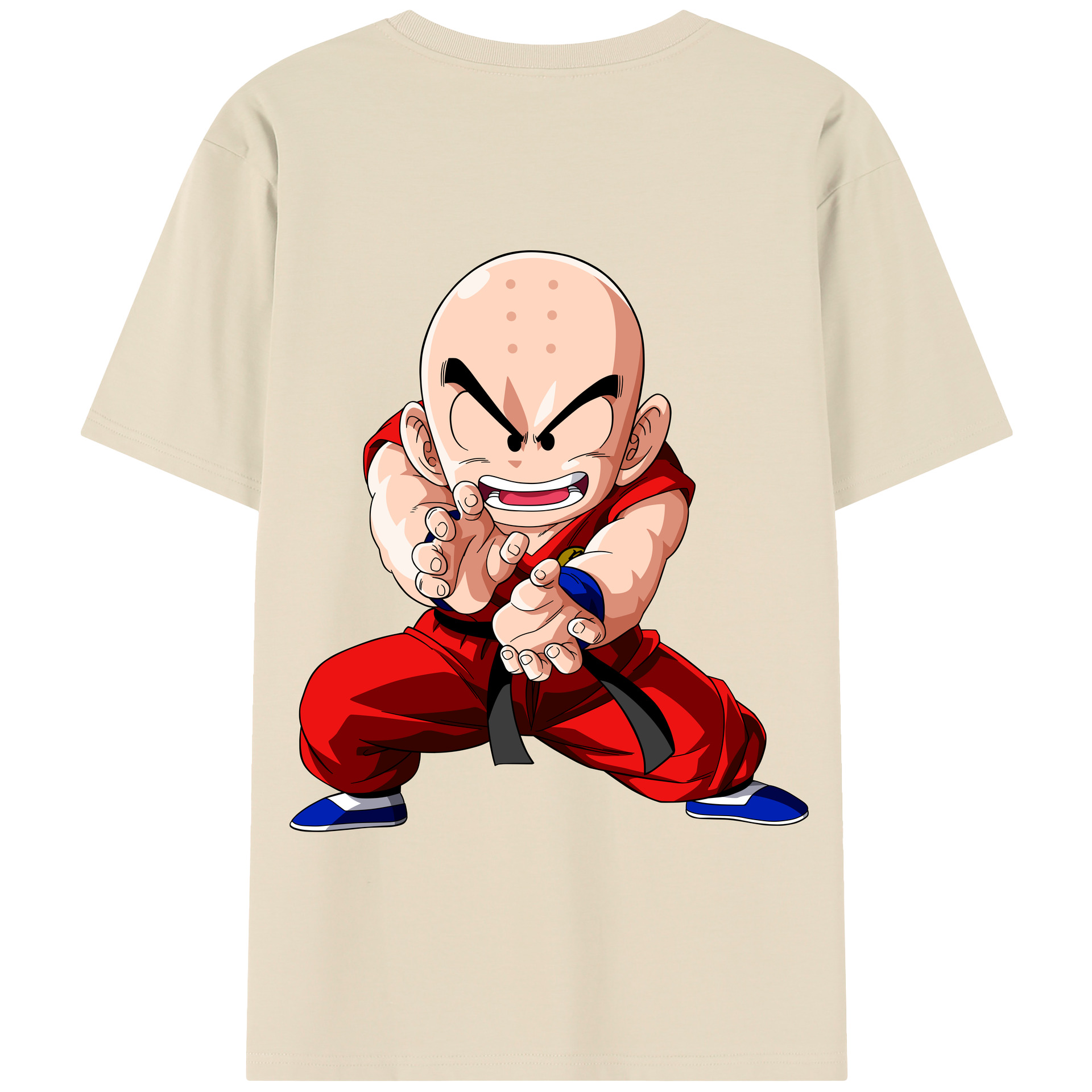 （画像用） ドラゴンボール クリリン DRAGON BALL krillin 綿100％半袖Tシャツ（背面プリント）