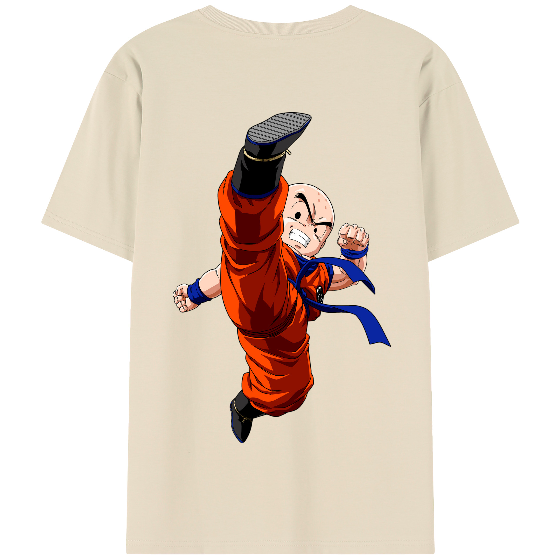 （画像用） ドラゴンボール クリリン DRAGON BALL krillin 綿100％半袖Tシャツ（背面プリント）